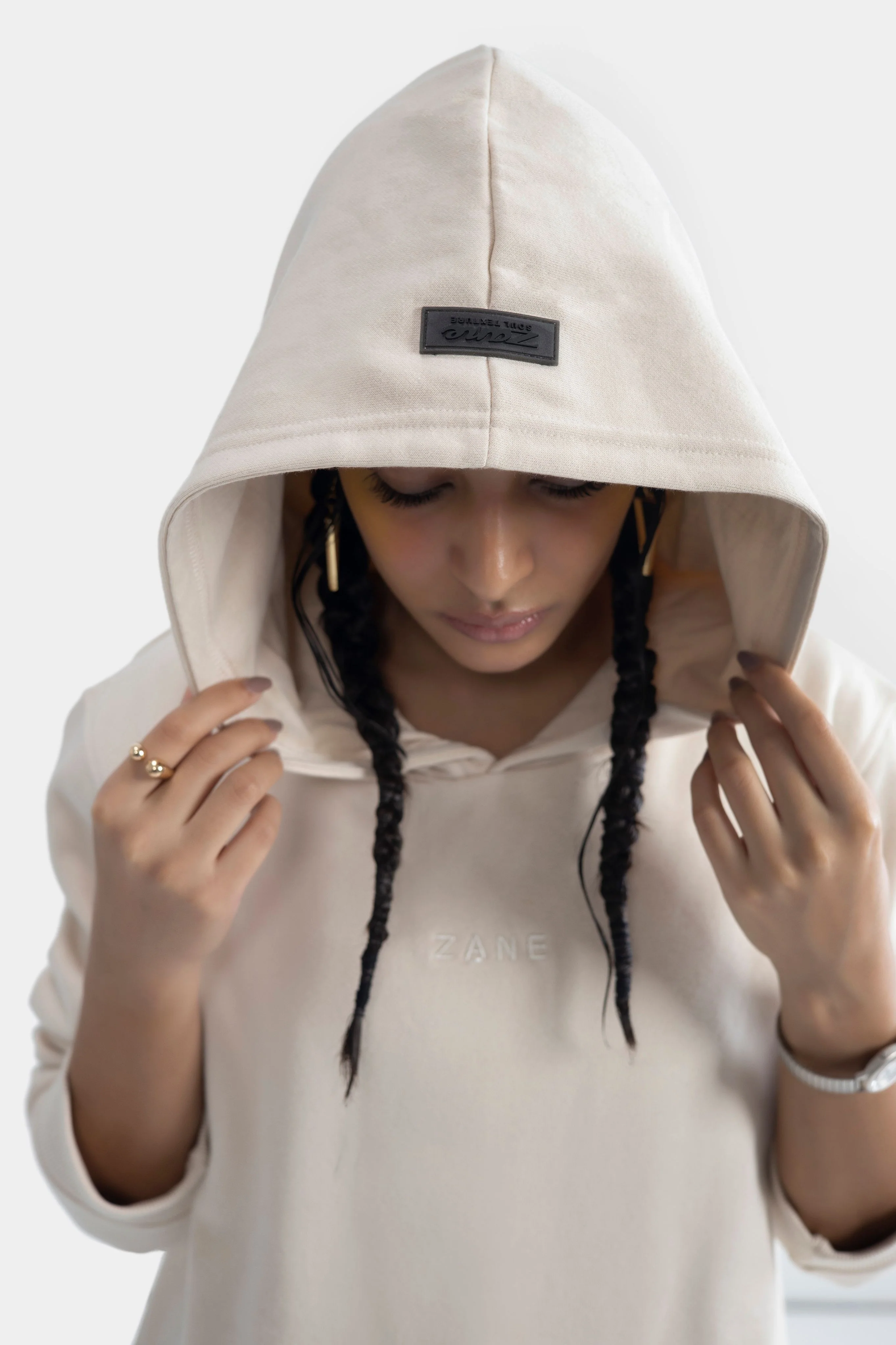 Pullover Hoodie - Beige - Image 5