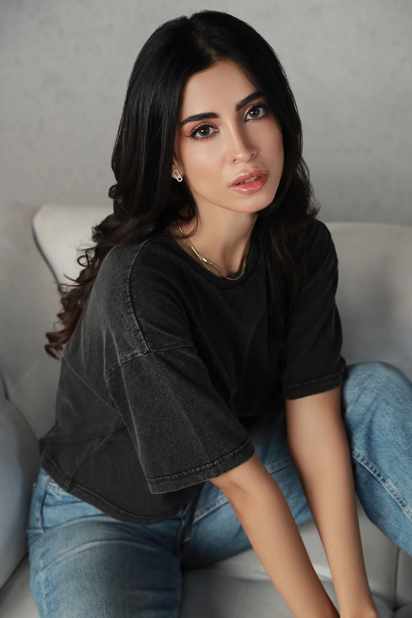 Washed Cropped Tee - Black - Image 5