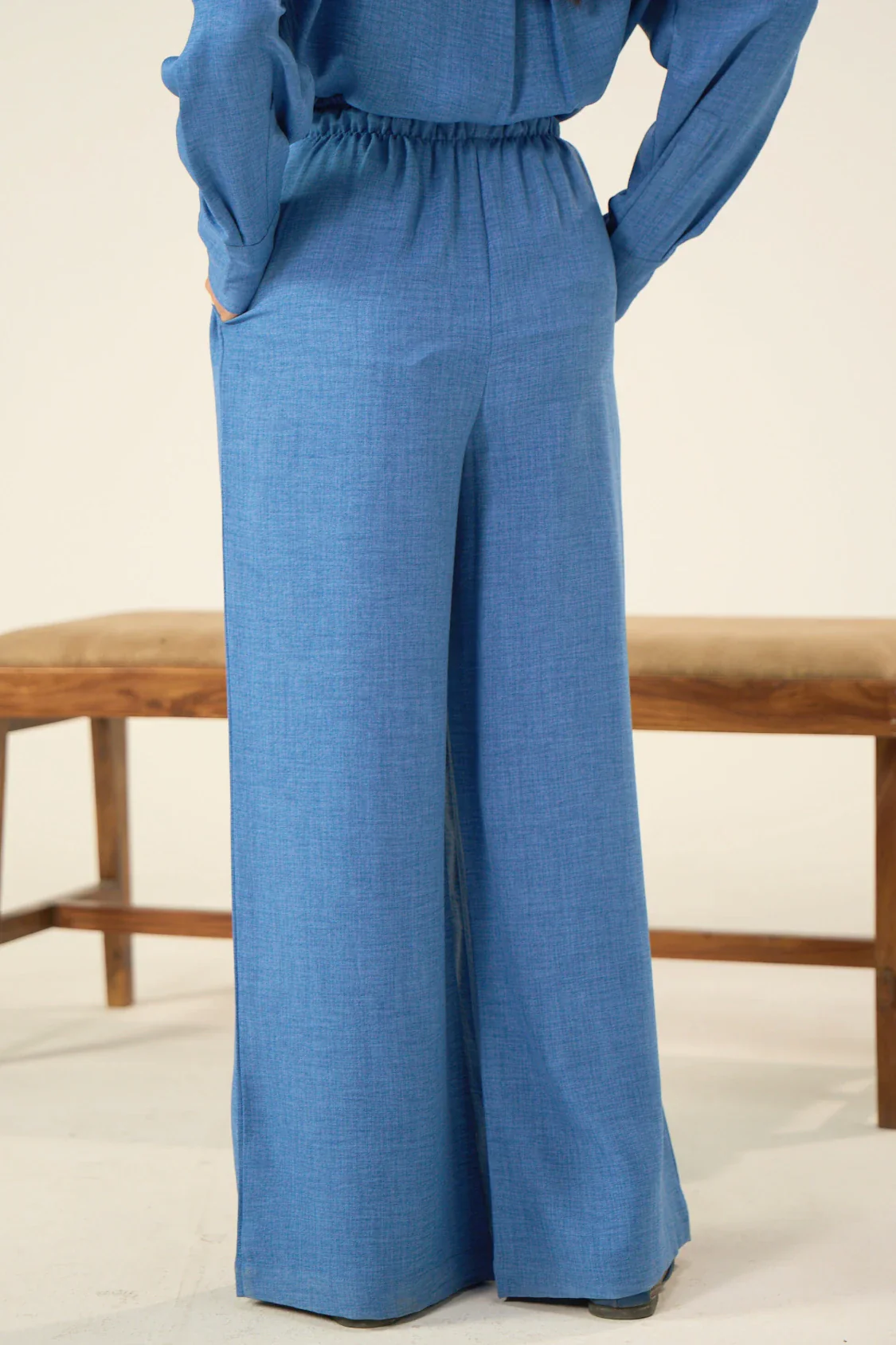 Button-down Co-Ord Set - Warm Blue - Image 8