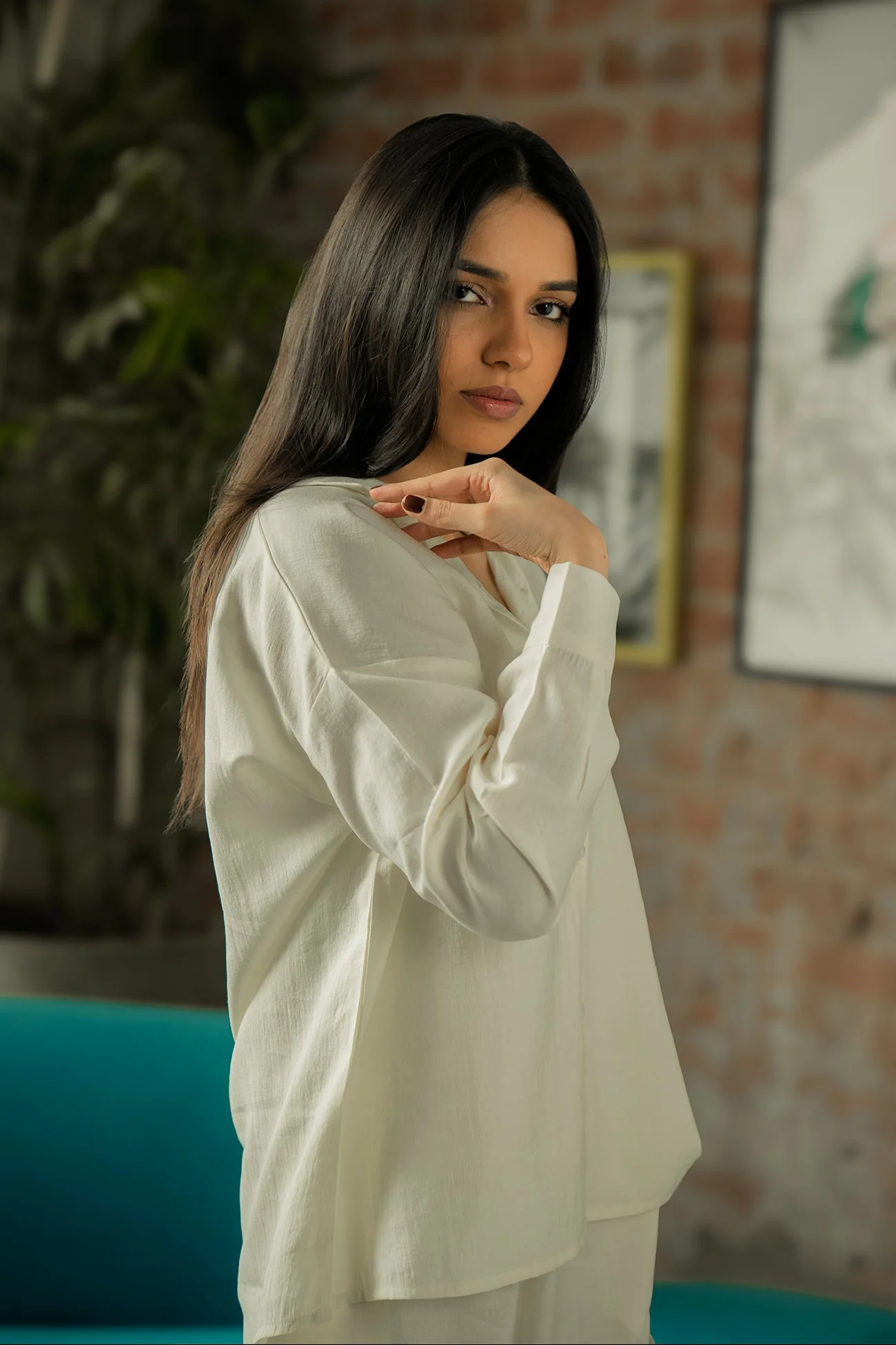 Co-ord Set with Cargo Pants - Cream - Image 4