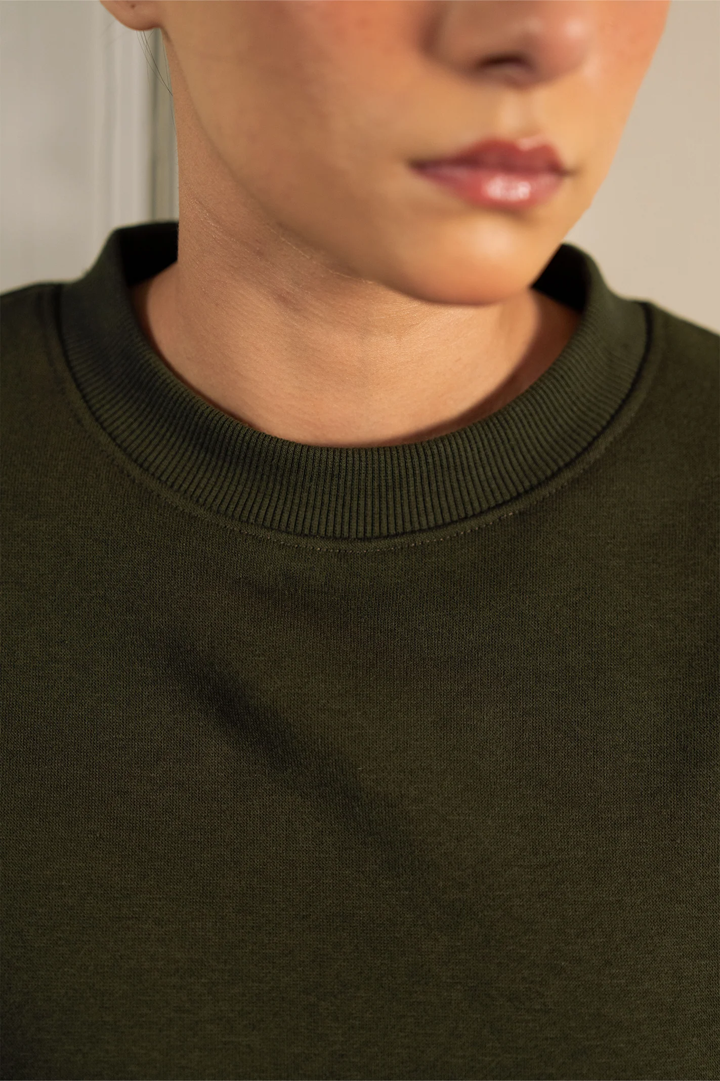 Classic Crew Neck Sweatshirt - Dark Green - Image 5