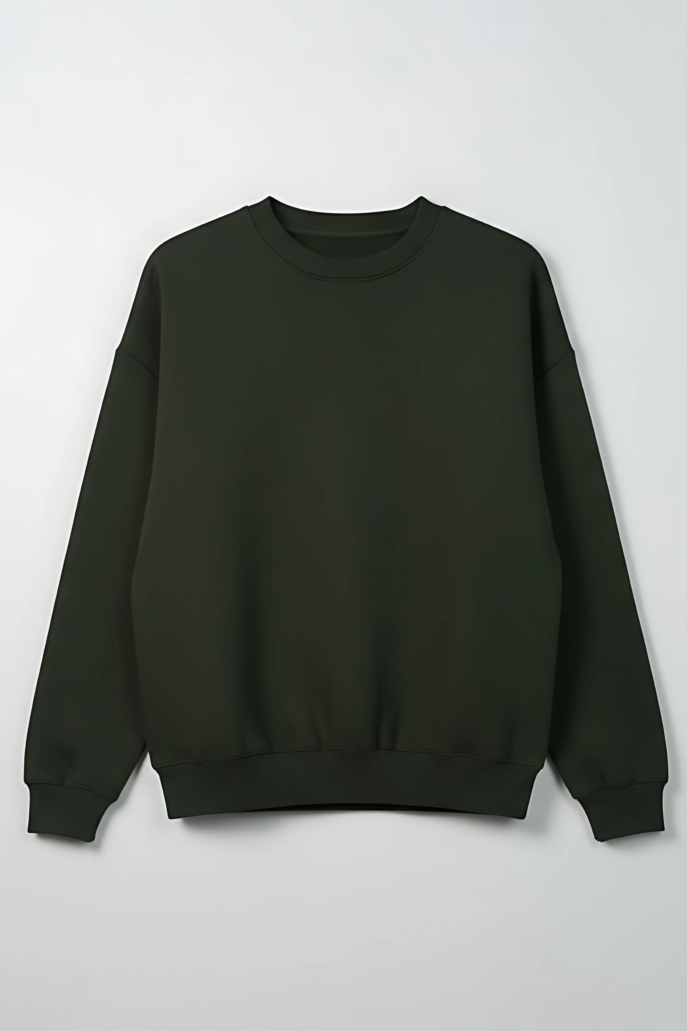 Classic Crew Neck Sweatshirt - Dark Green - Image 7