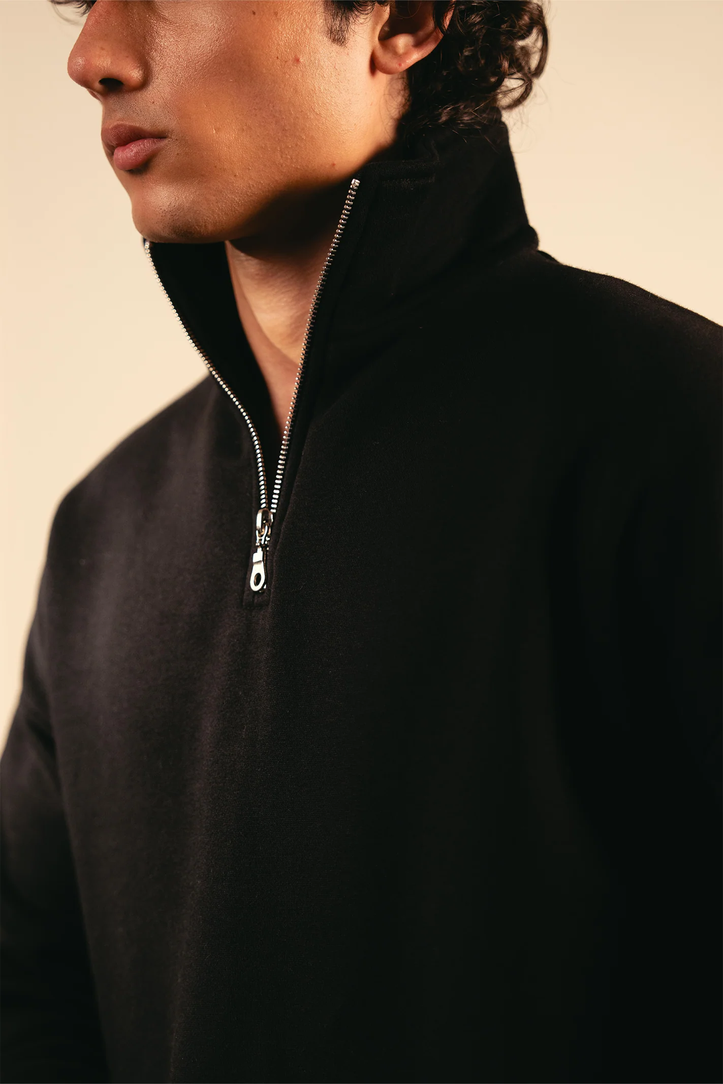 Classic Quarter-Zip Sweatsuit - Black - Image 3