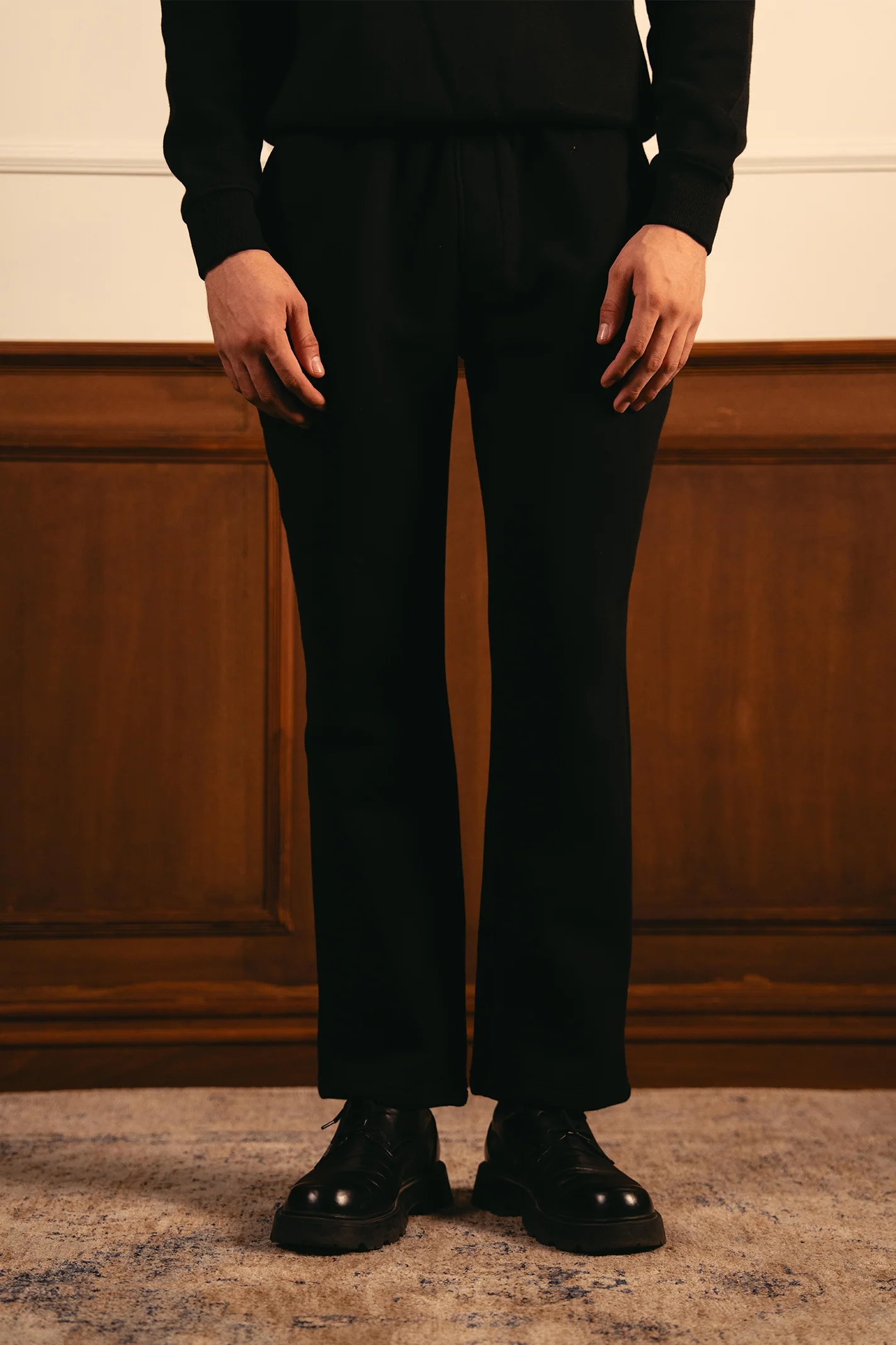 Classic Quarter-Zip Sweatsuit - Black - Image 4