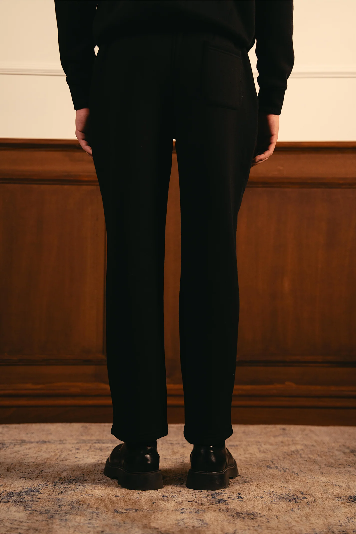 Classic Quarter-Zip Sweatsuit - Black - Image 5