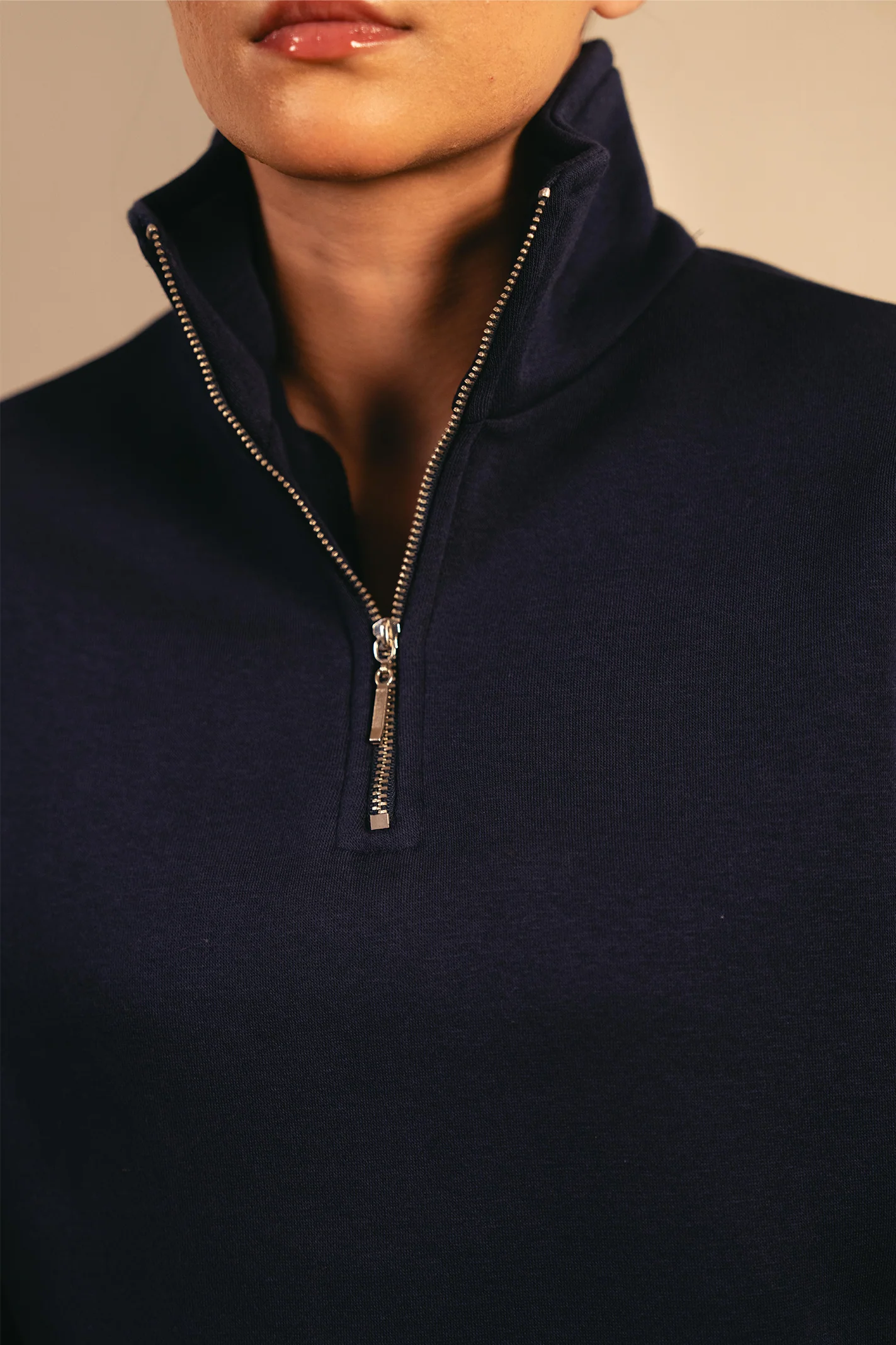 Classic Quarter-Zip Sweatsuit - Navy Blue - Image 3