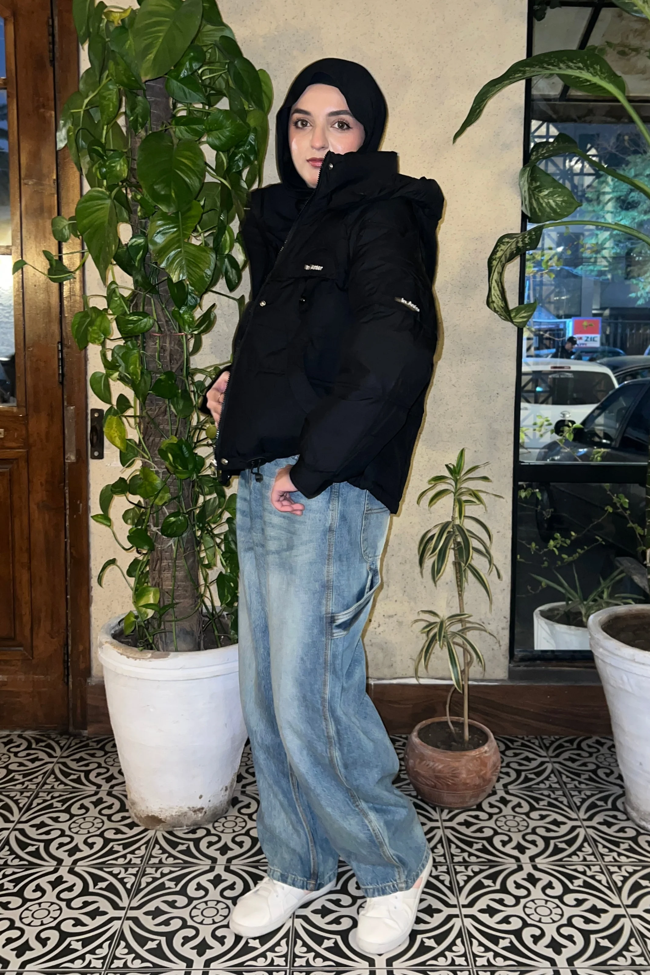 Cozy Hooded Puffer Jacket - Black - Image 3