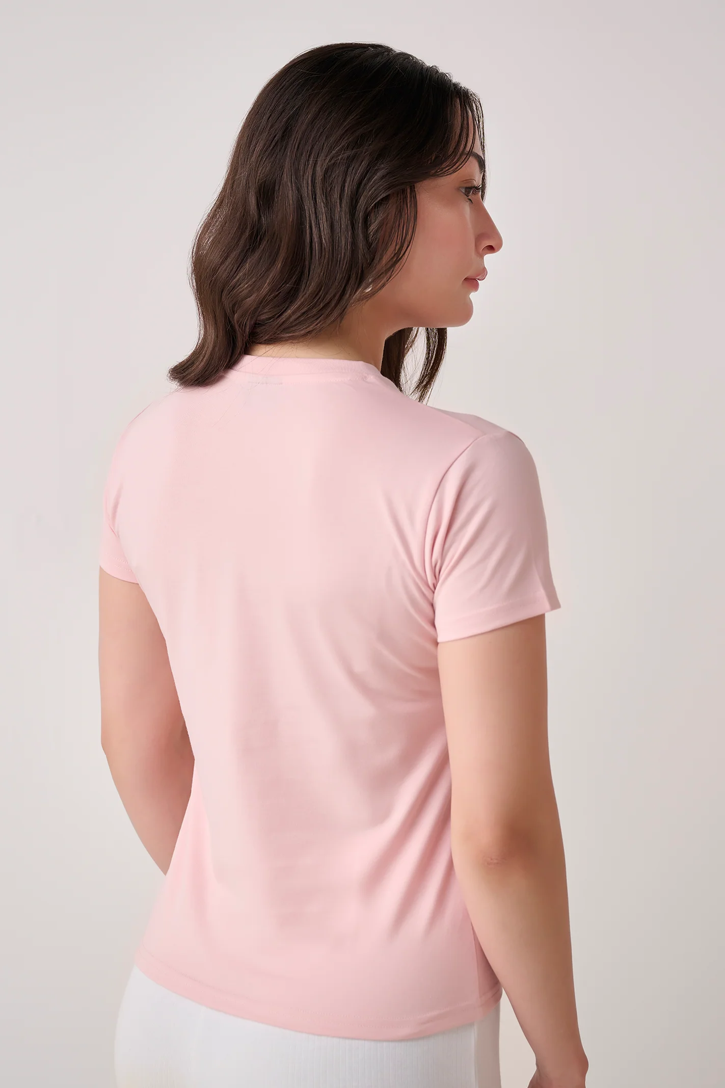 Crew Neck Tee - Light Pink - Image 3