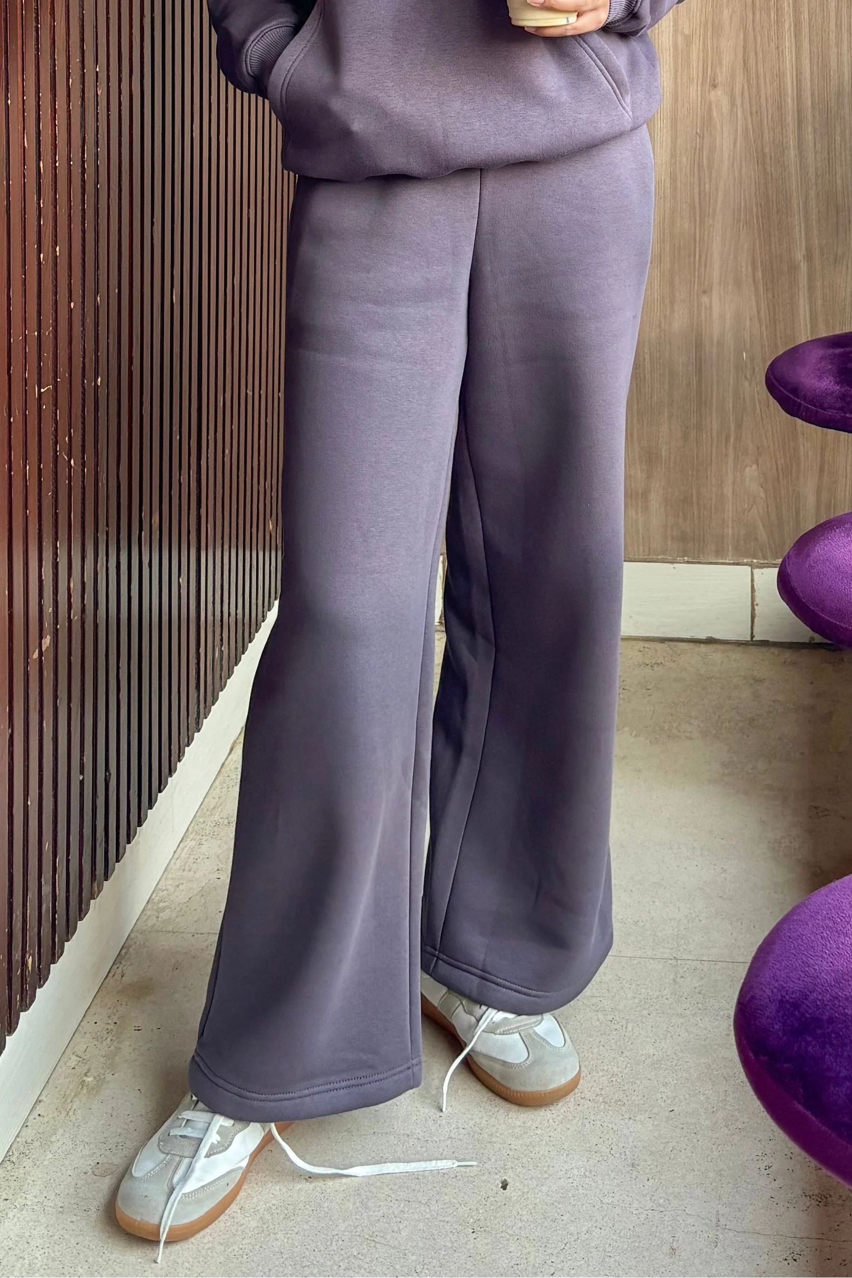 Everyday Wide Leg Sweatpants - Ash Plum - Image 3