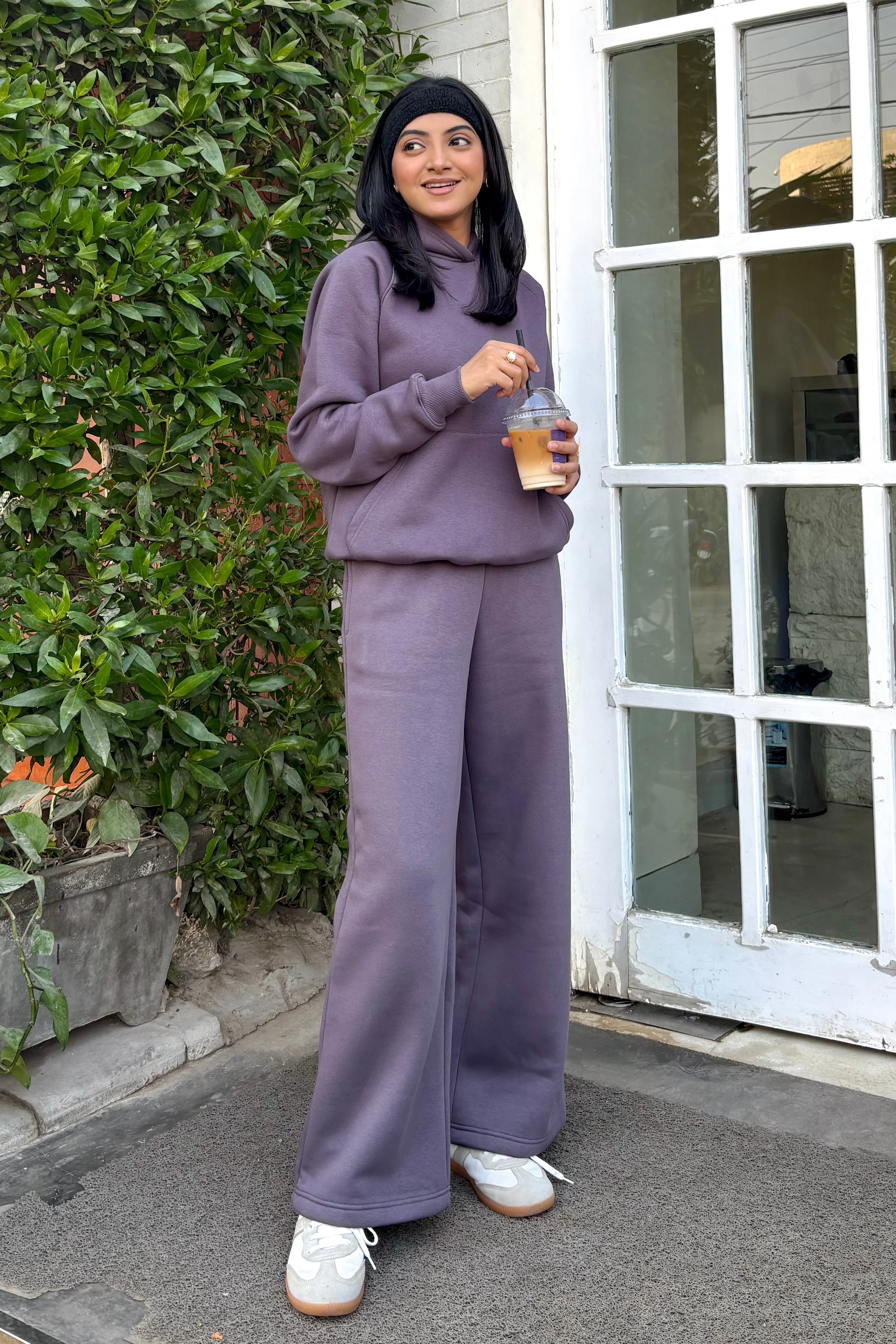 Everyday Wide Leg Sweatpants - Ash Plum - Image 4