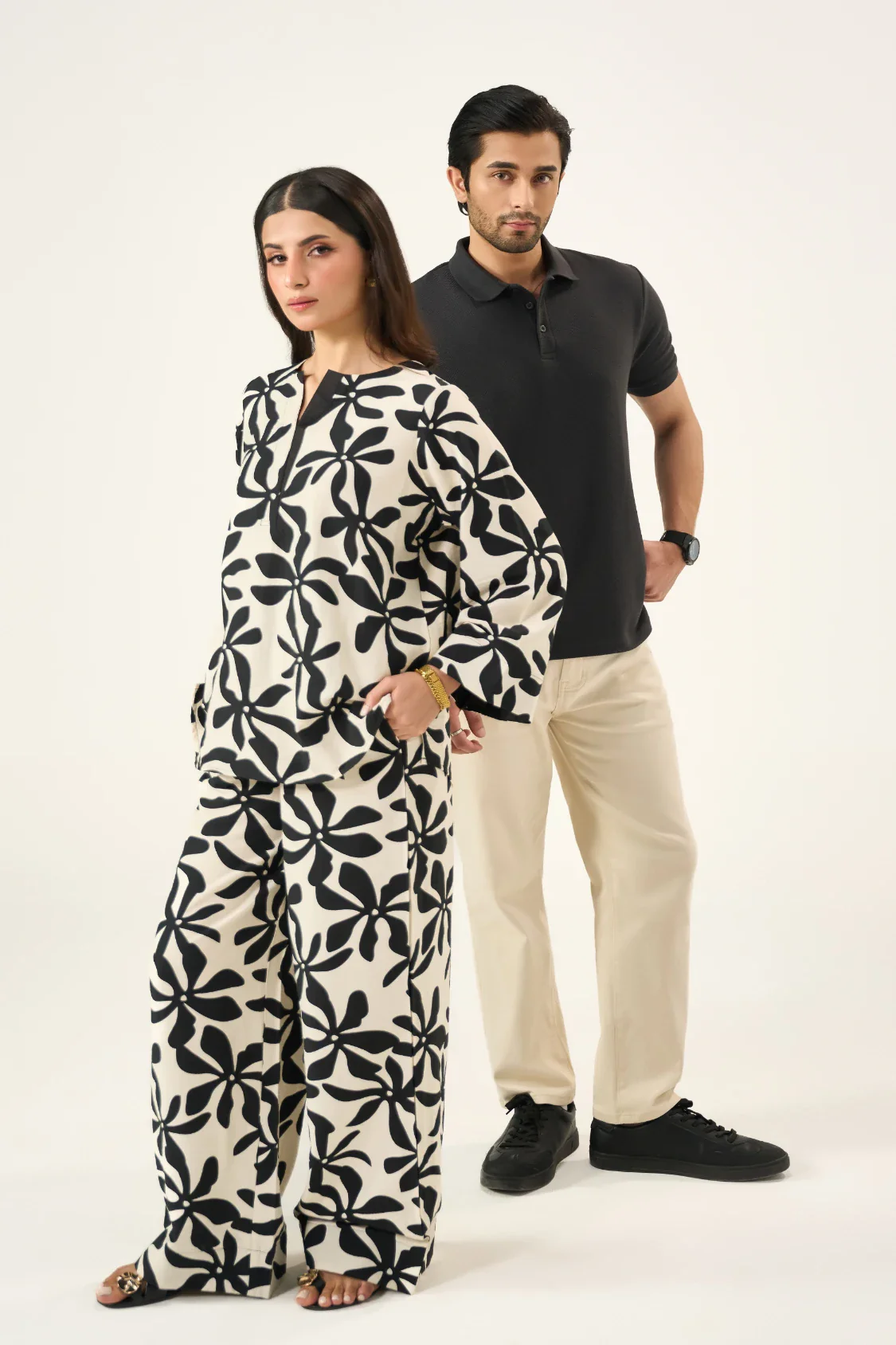 Flora Co-Ord Set - Black & Cream - Image 10