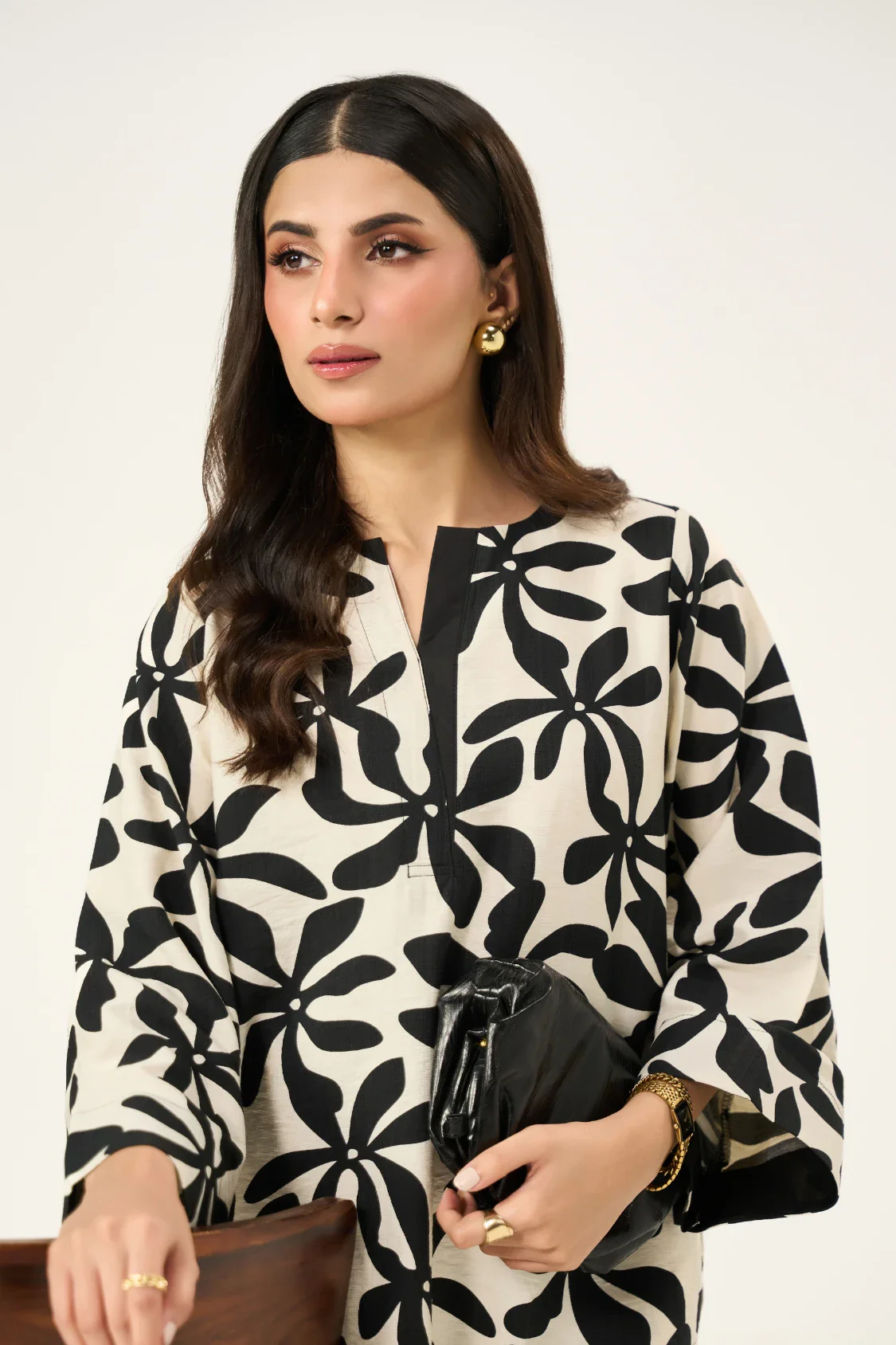 Flora Co-Ord Set - Black & Cream - Image 5