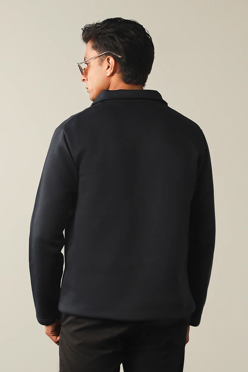 Half Zip Sweatshirt - Navy - Image 3