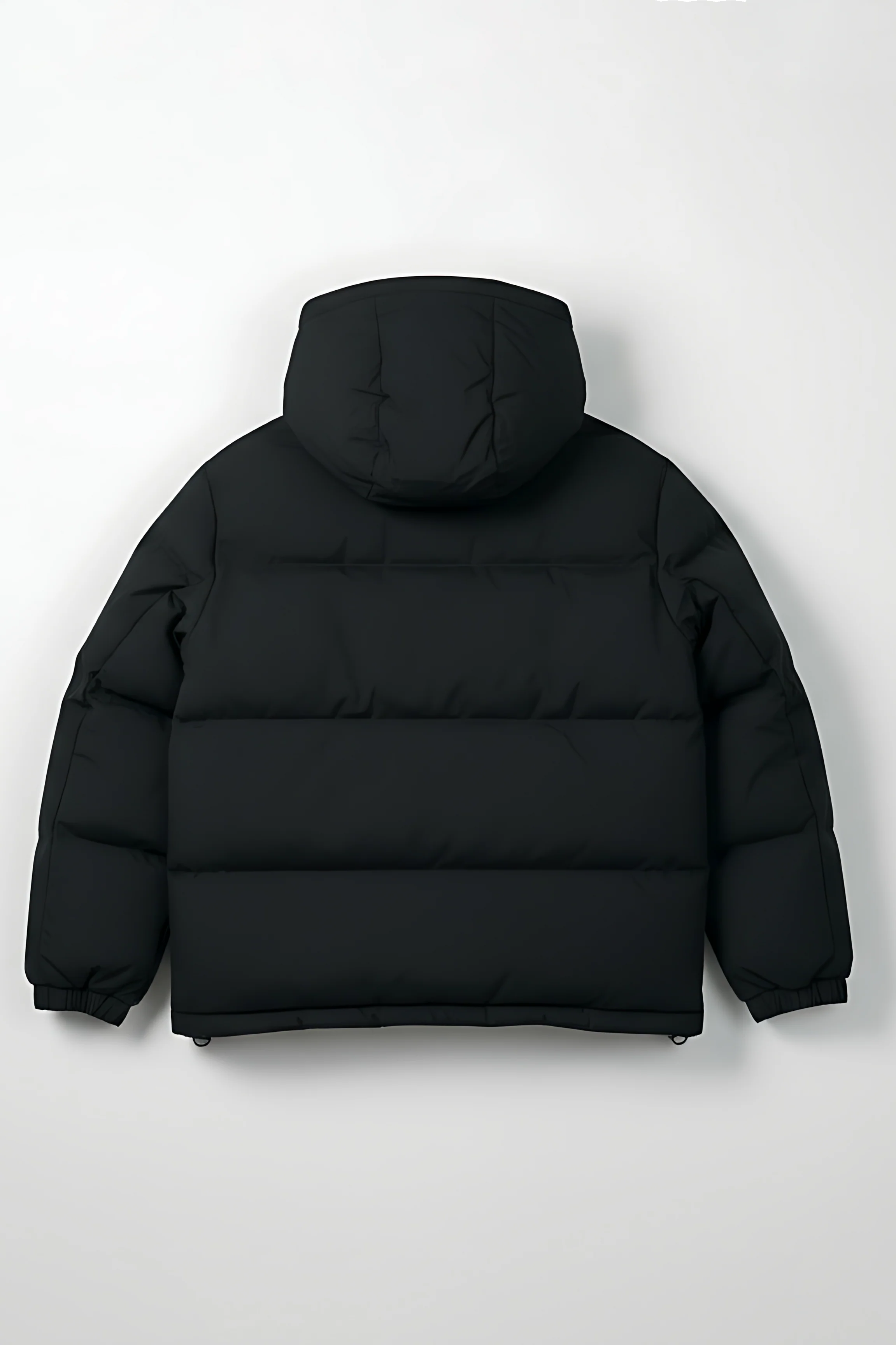 Insulated Hooded Puffer Jacket - Black - Image 8