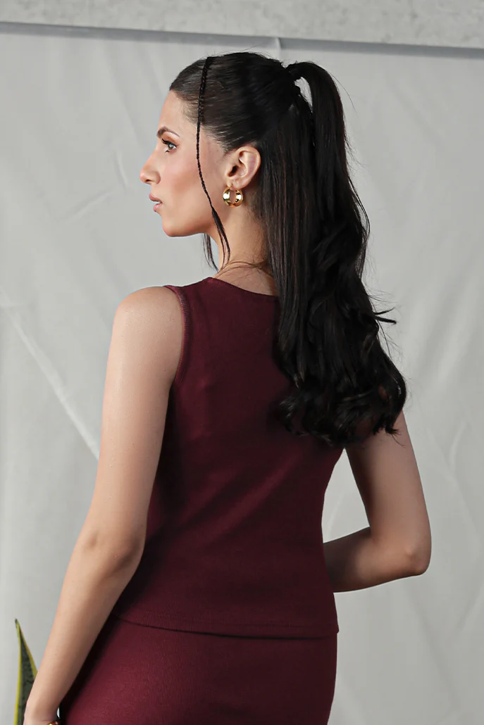 Tank Top - Maroon - Image 3