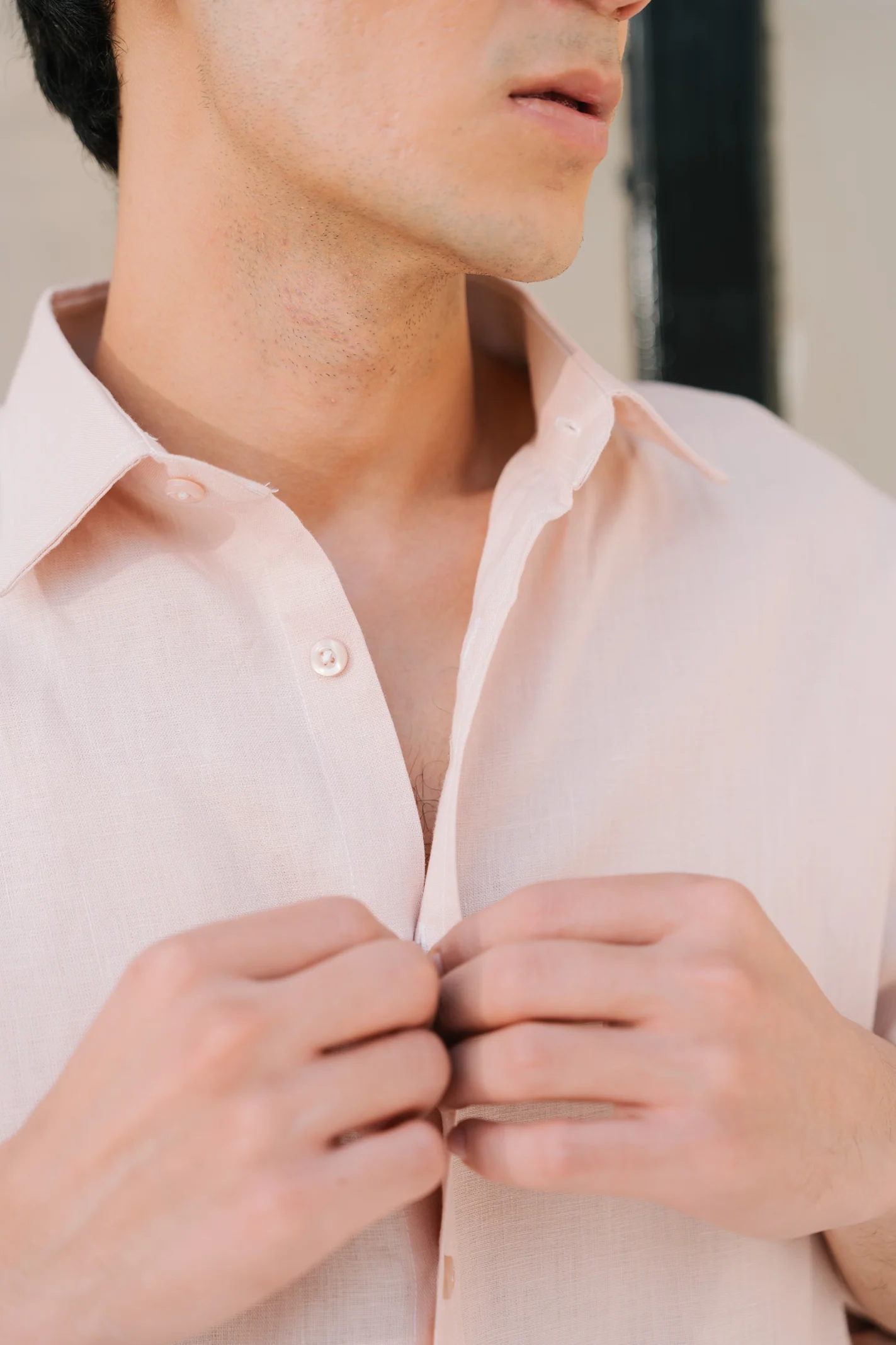 Basic Regular Fit Shirt – Peach - Image 2
