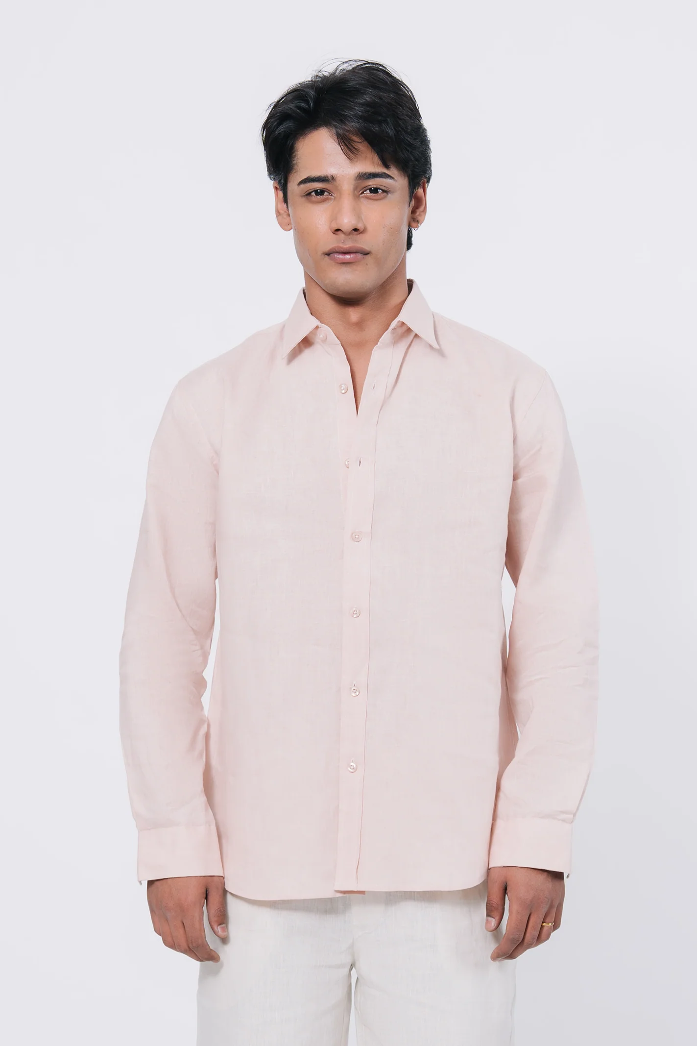 Basic Regular Fit Shirt – Peach - Image 3