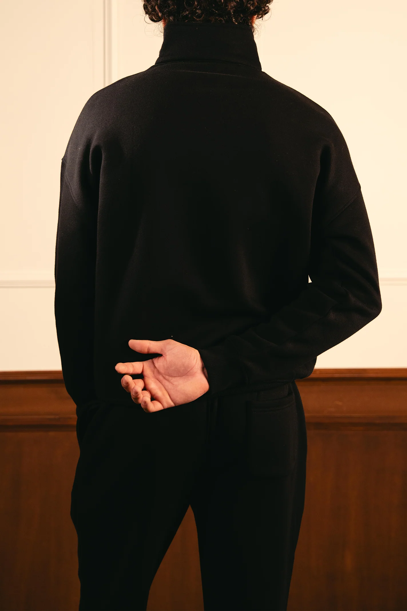 Classic Quarter Zip Sweatshirt – Black - Image 3