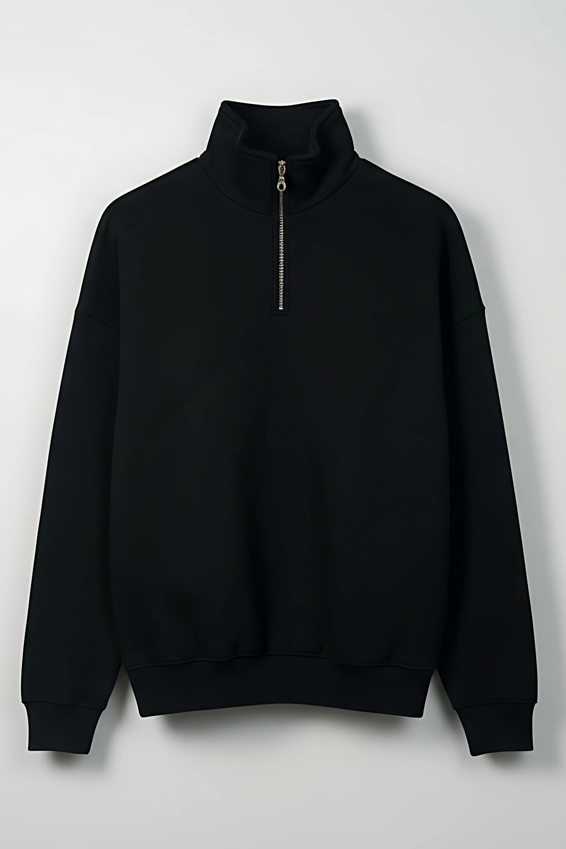 Classic Quarter Zip Sweatshirt – Black - Image 6