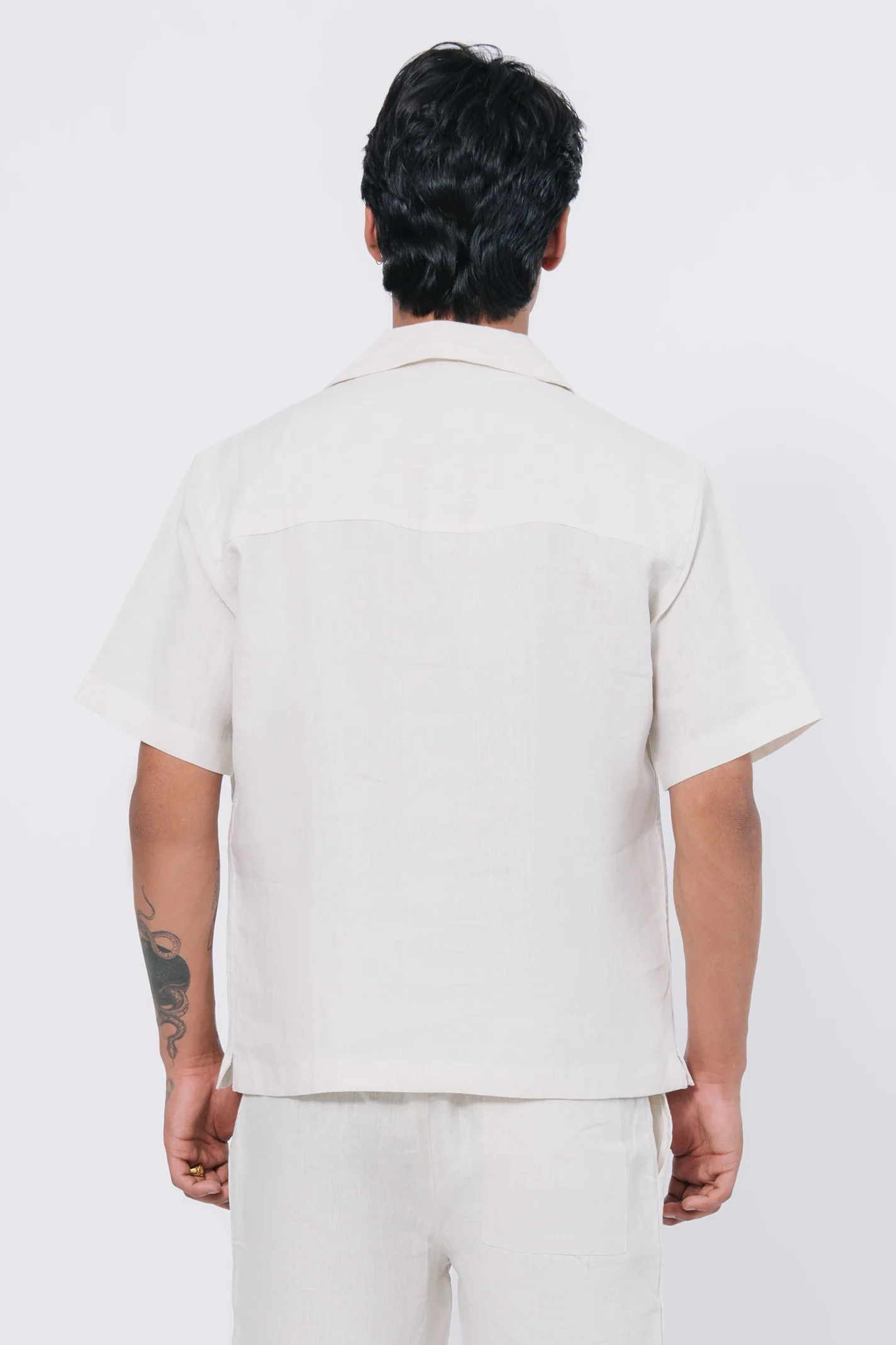 Cuban Collar Boxy Fit Shirt – White - Image 7