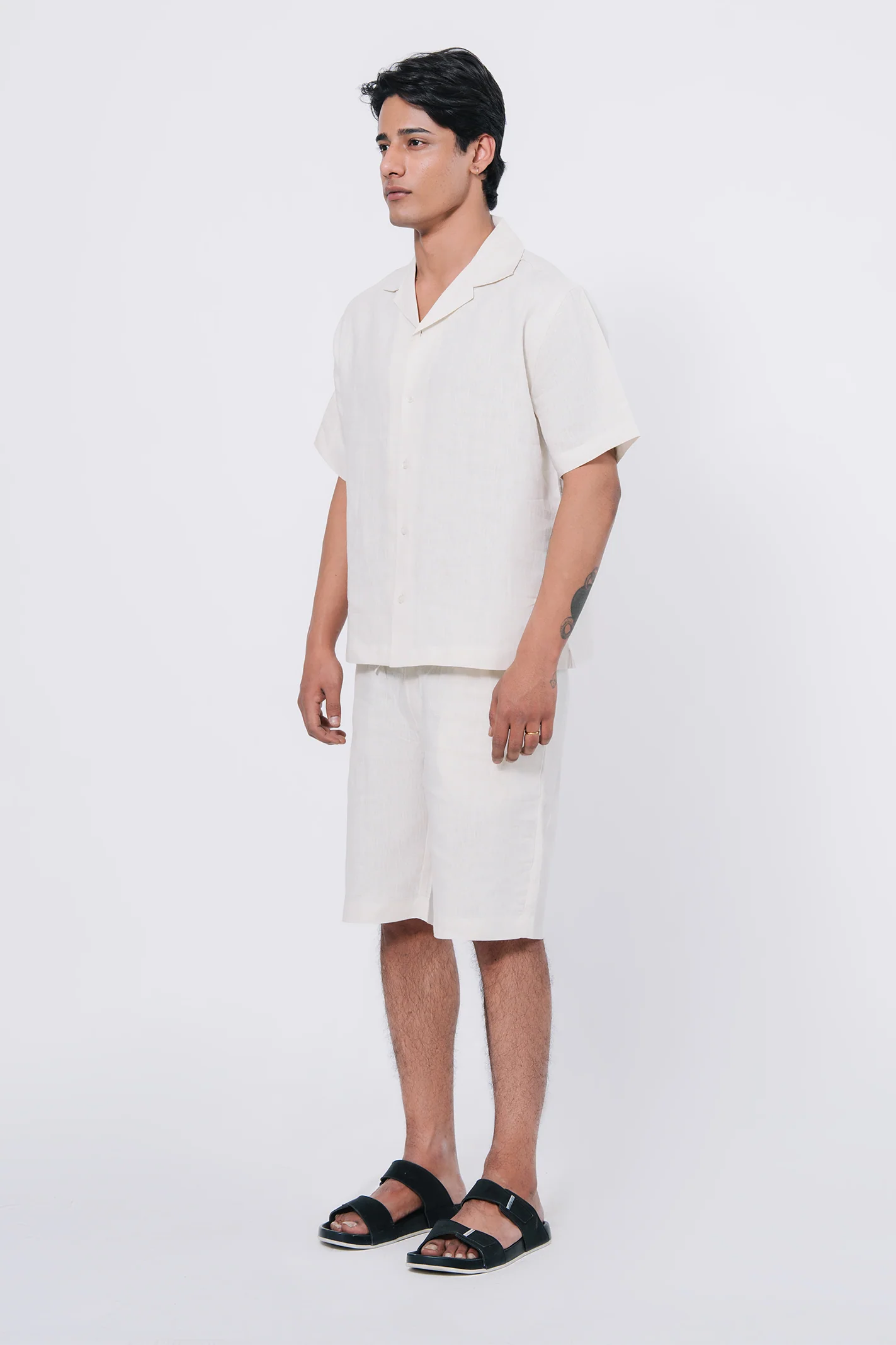 Cuban Collar Boxy Fit Shirt – White - Image 9