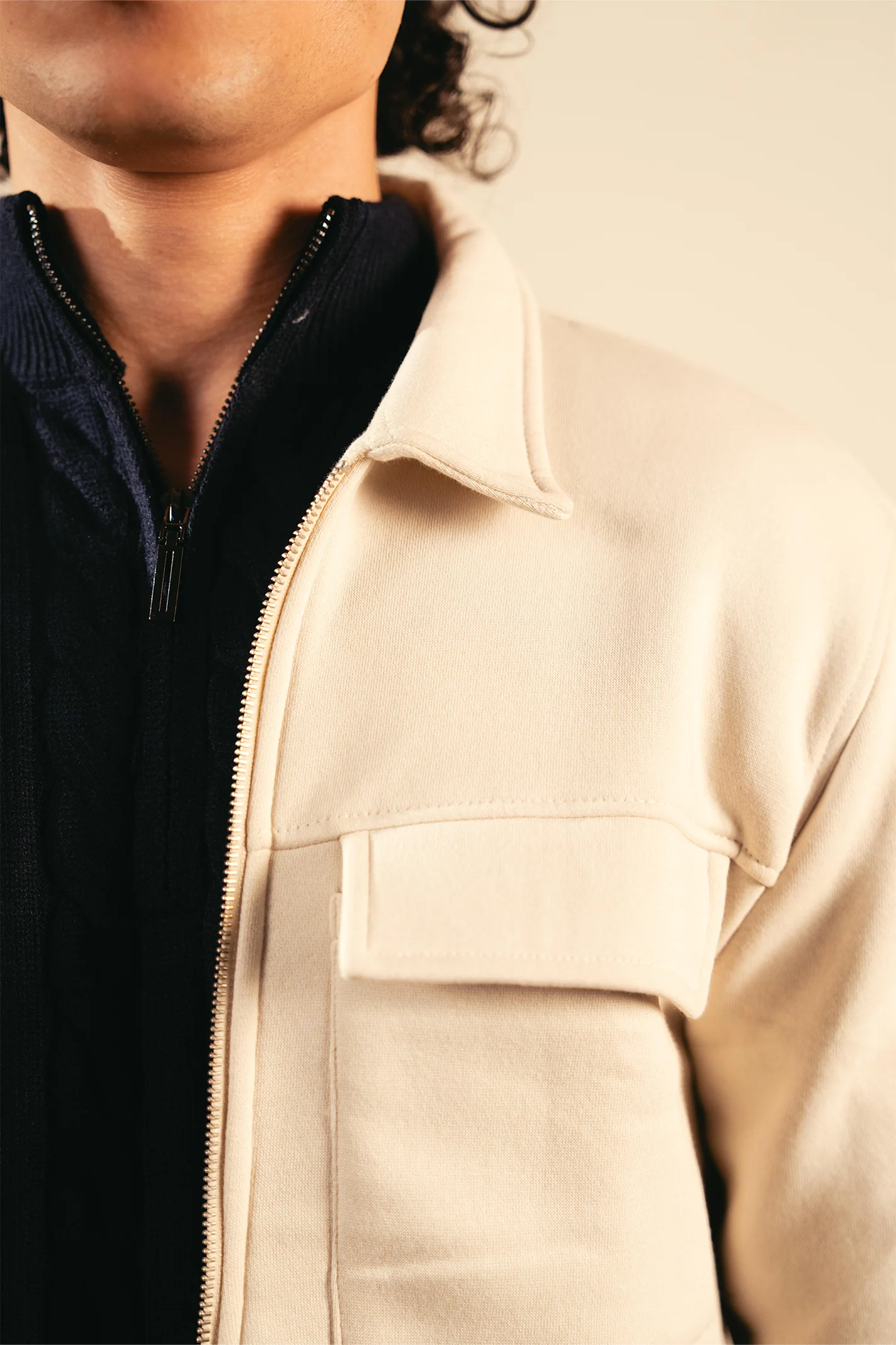 Full Zipper Jacket – Ivory - Image 3