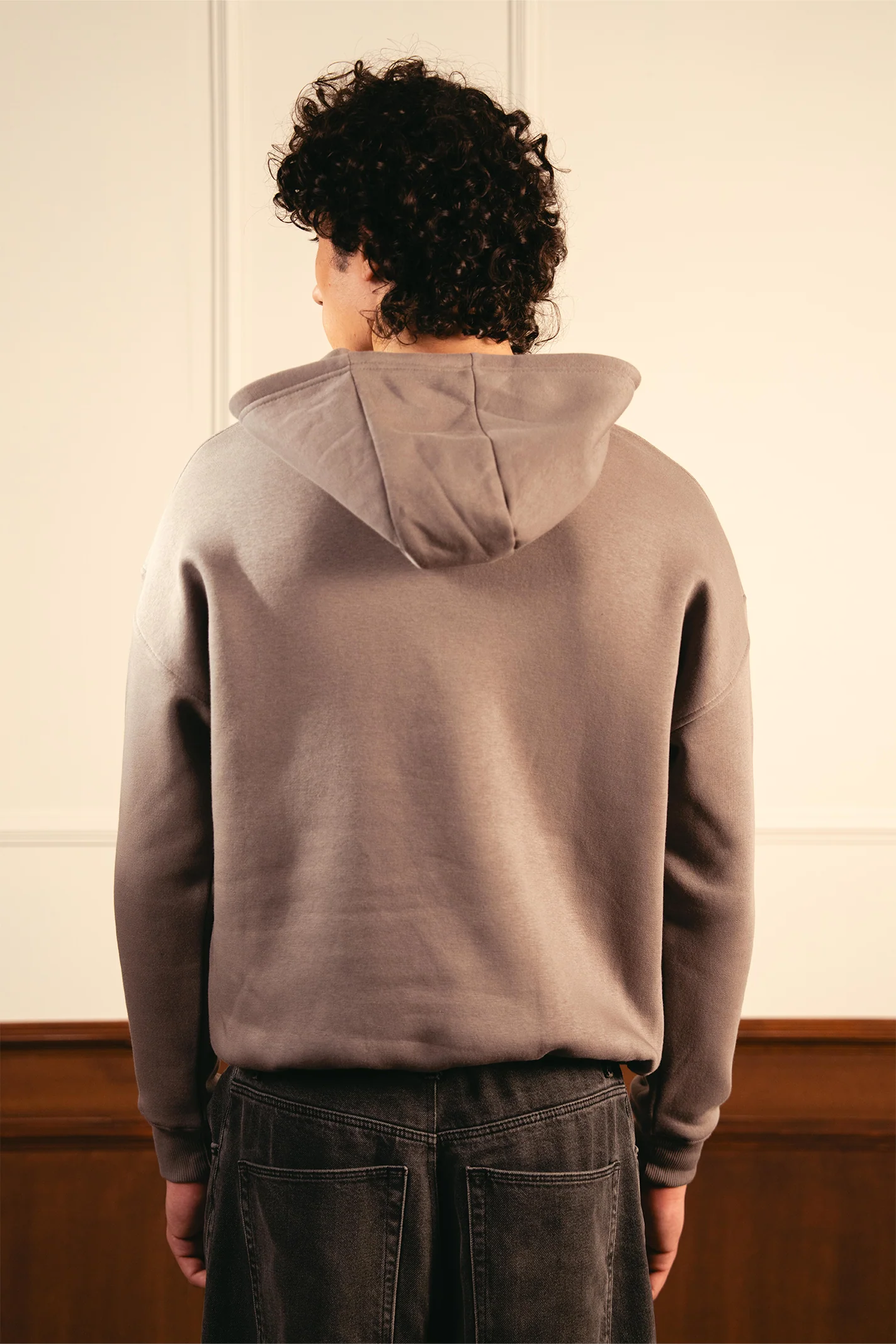 Heavy Fleece Pullover Hoodie – Gray - Image 4