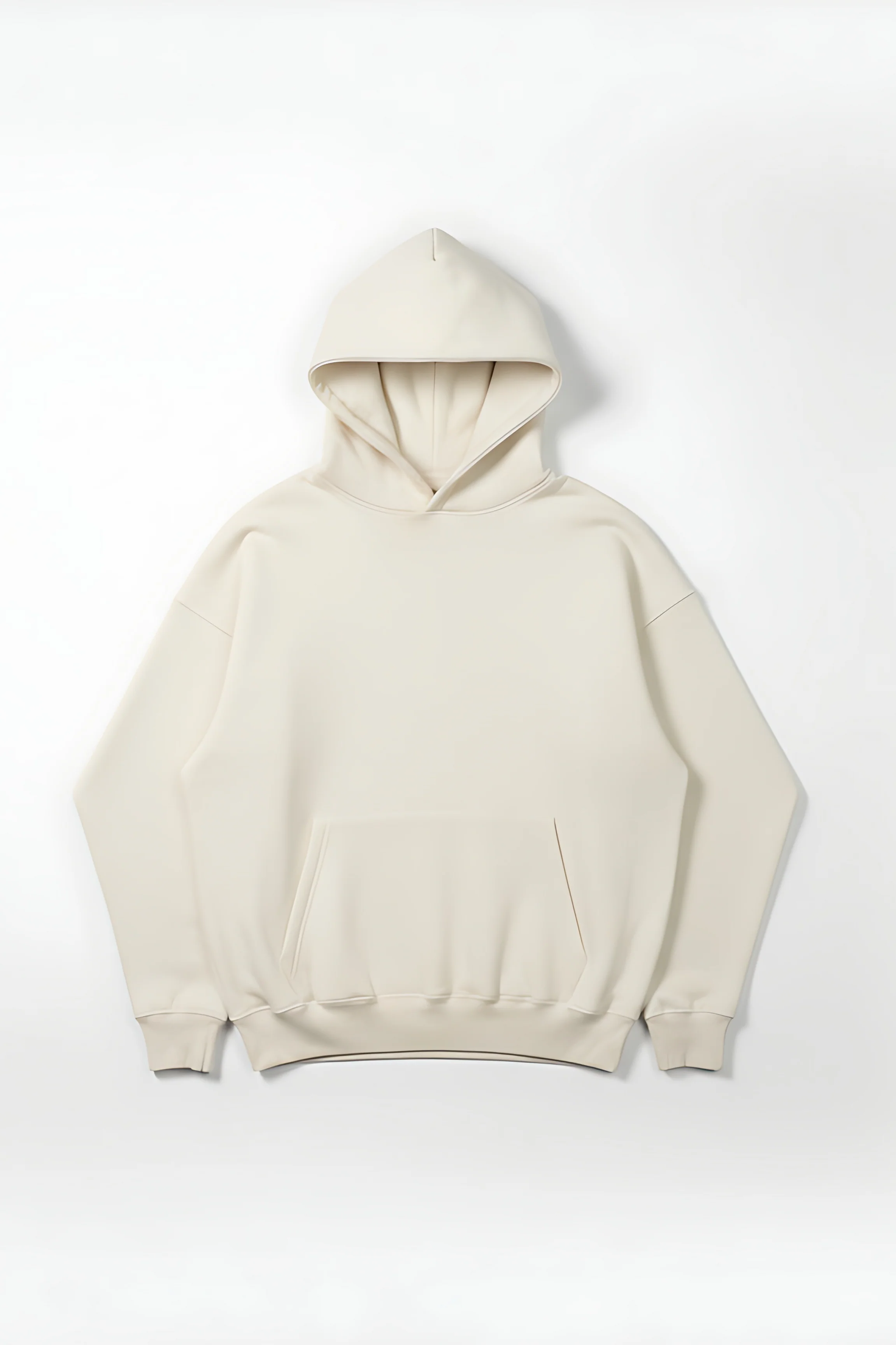 Heavy Fleece Pullover Hoodie – Ivory - Image 7