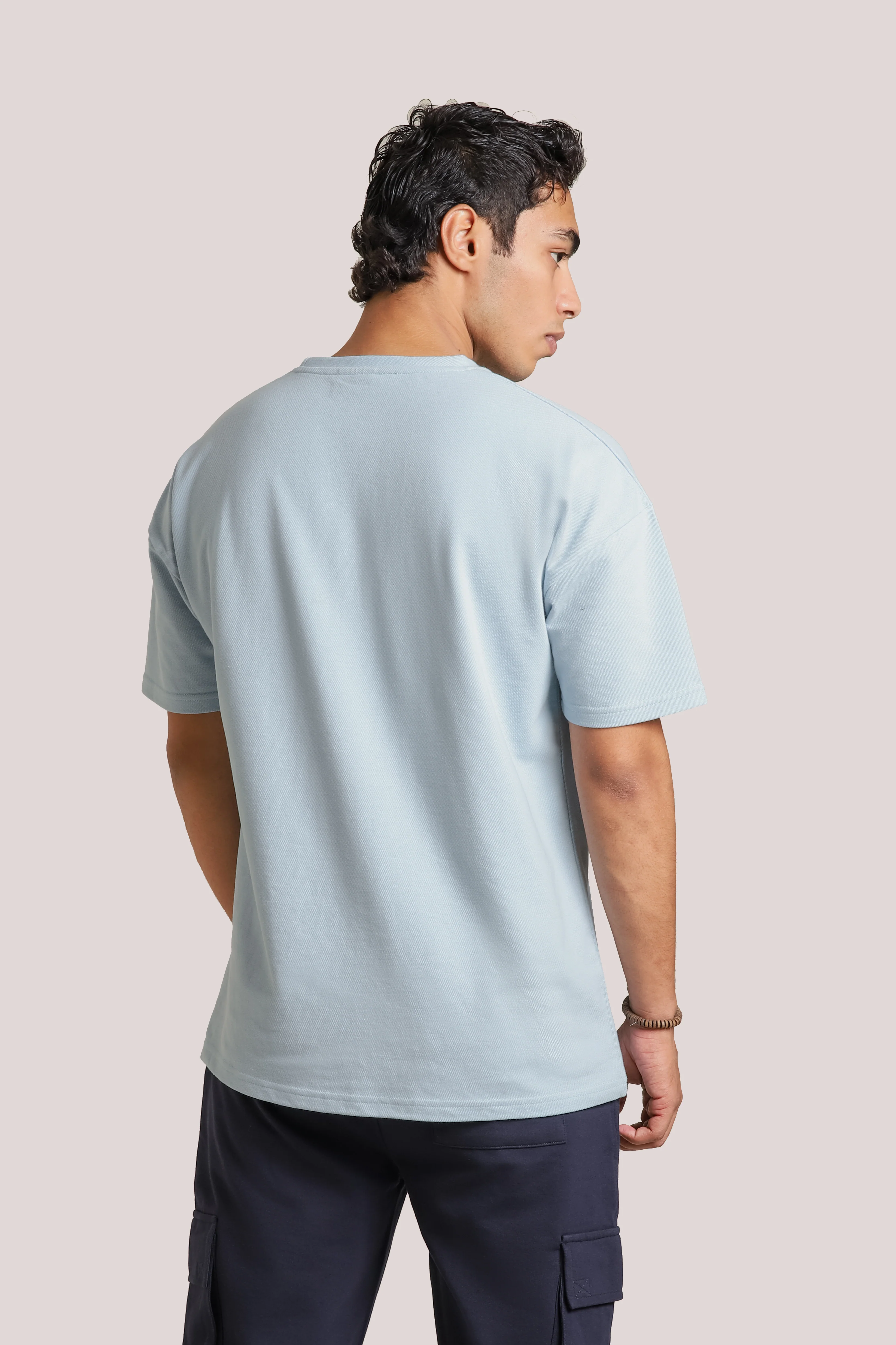 Pique Oversized T-Shirt β Greyish Blue - Image 3