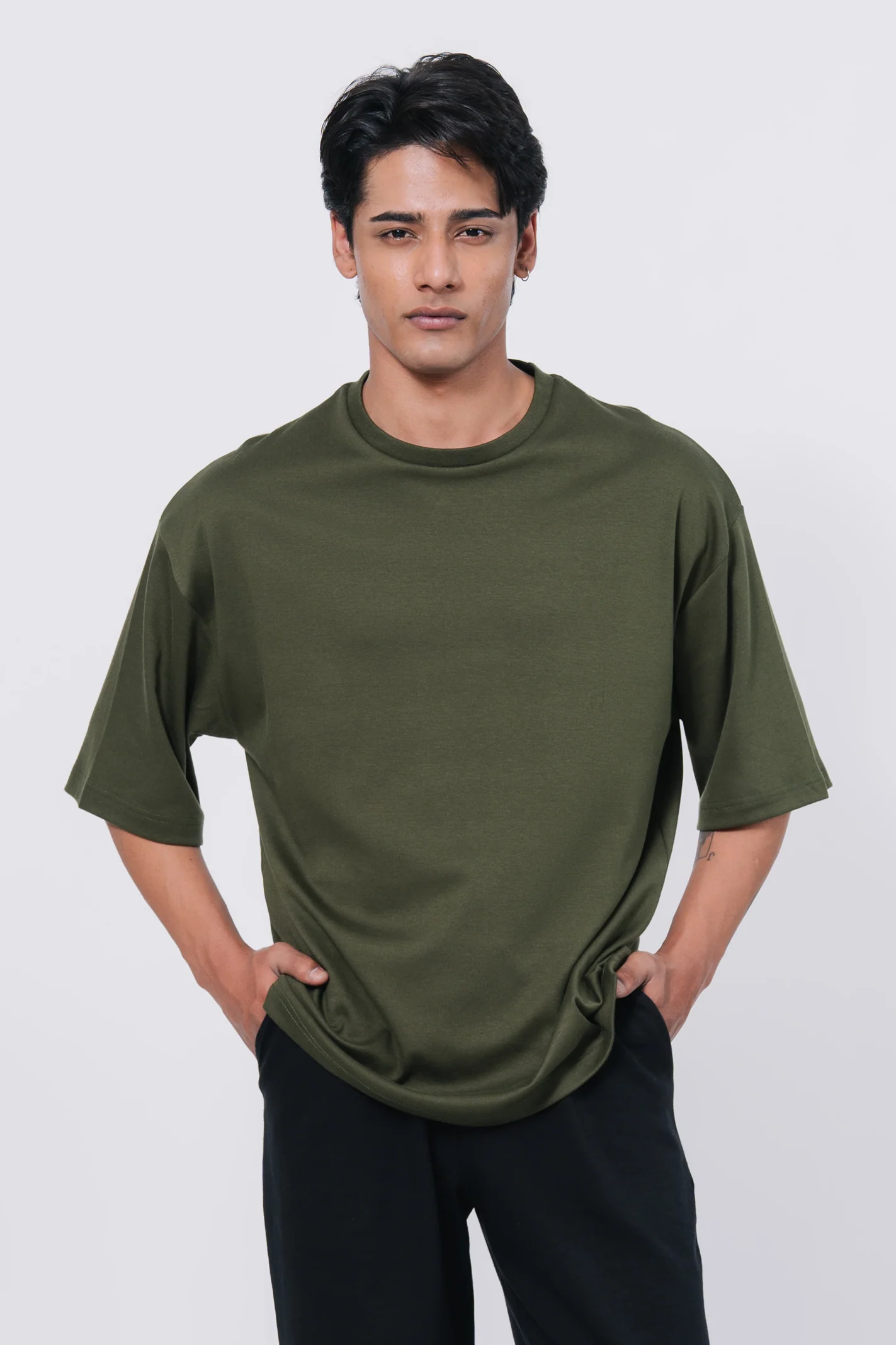 Premium Interlock Oversized T-Shirt β Green - Image 4