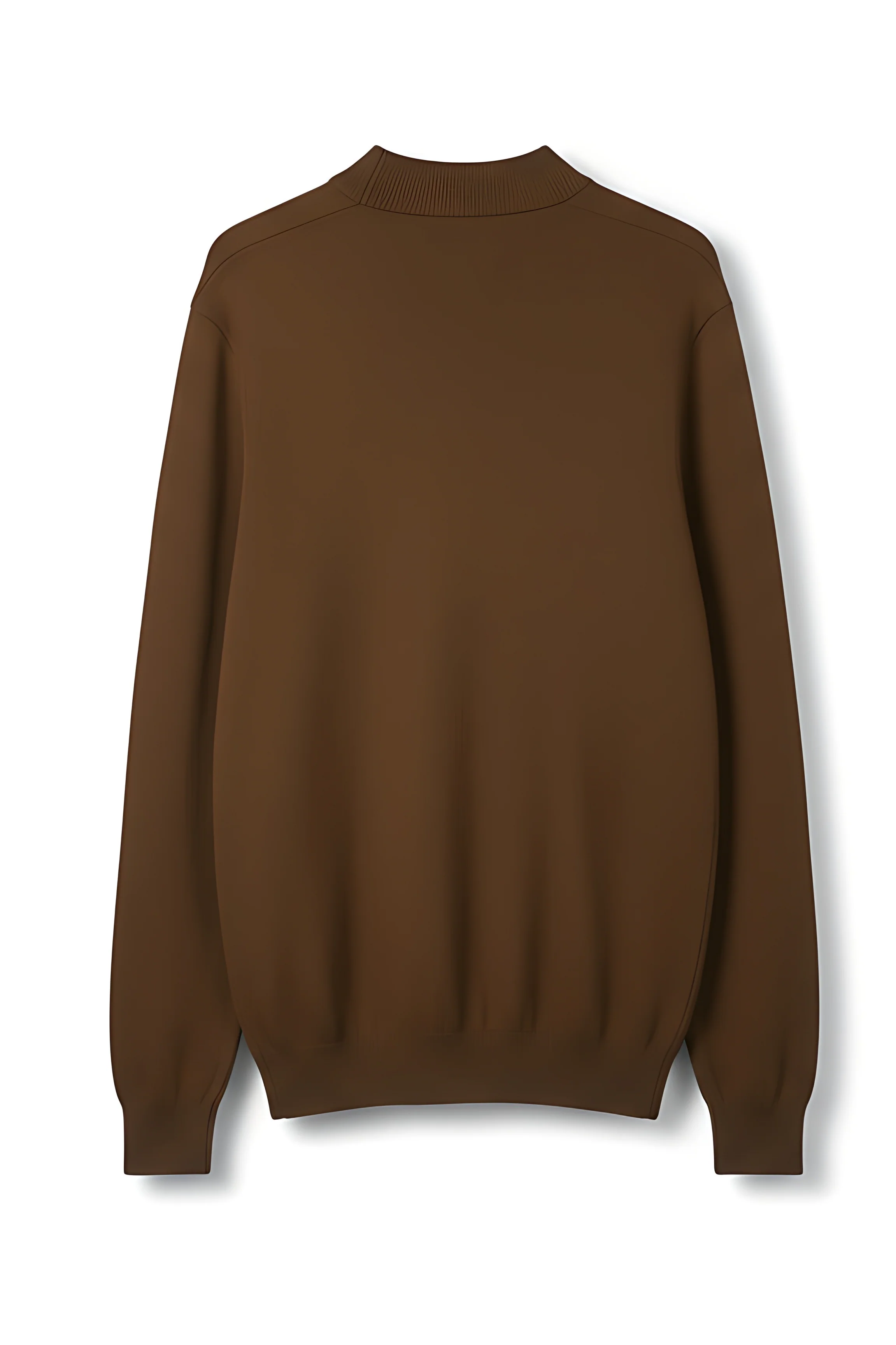 Soft Knit Mock Neck Sweater – Coffee - Image 8