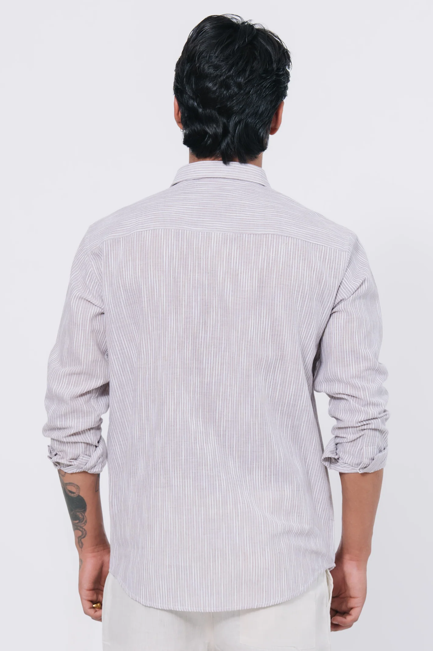 Striped Regular Fit Shirt – Grey - Image 5
