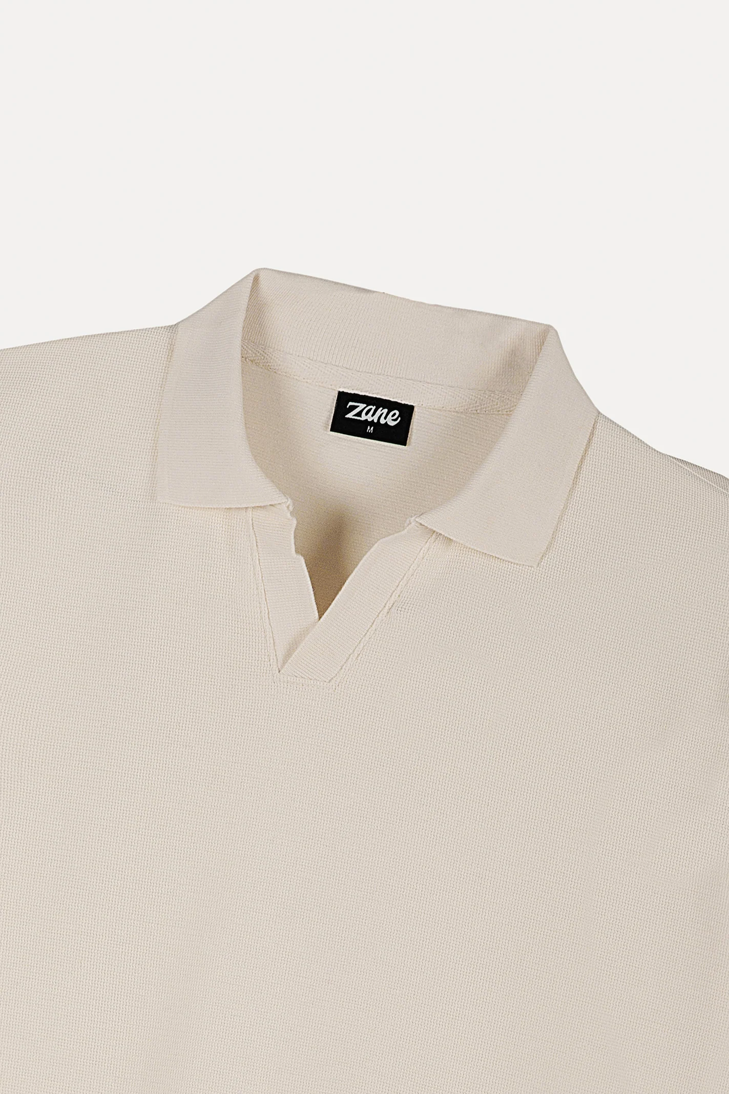 Textured Polo Shirt – Off White - Image 3