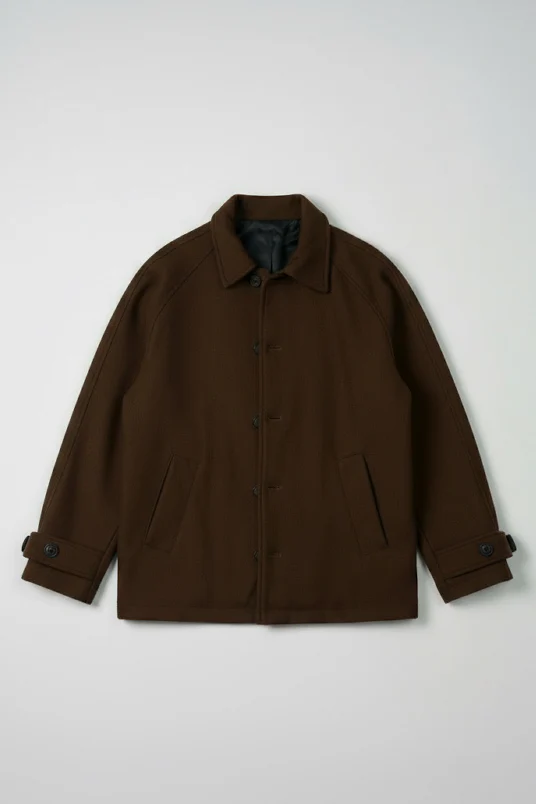 Wool Short Coat – Brown - Image 6