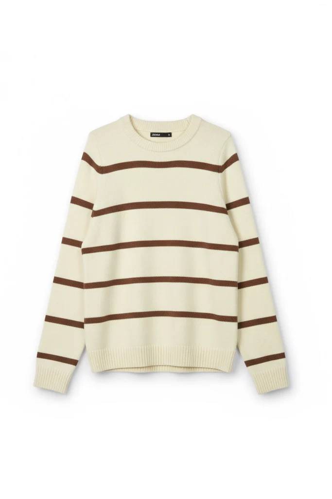 Monochrome Stripe Sweater - Cream - Image 7