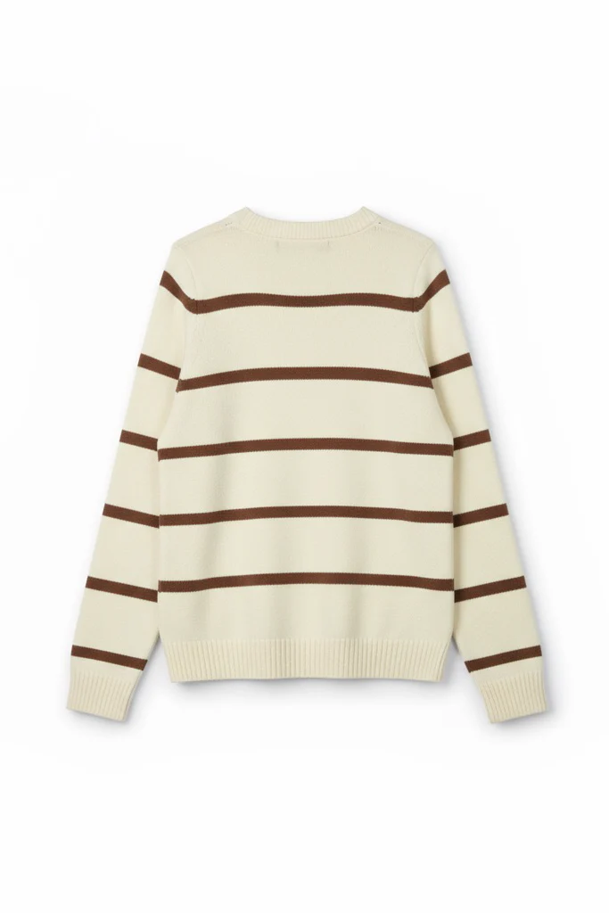 Monochrome Stripe Sweater - Cream - Image 8