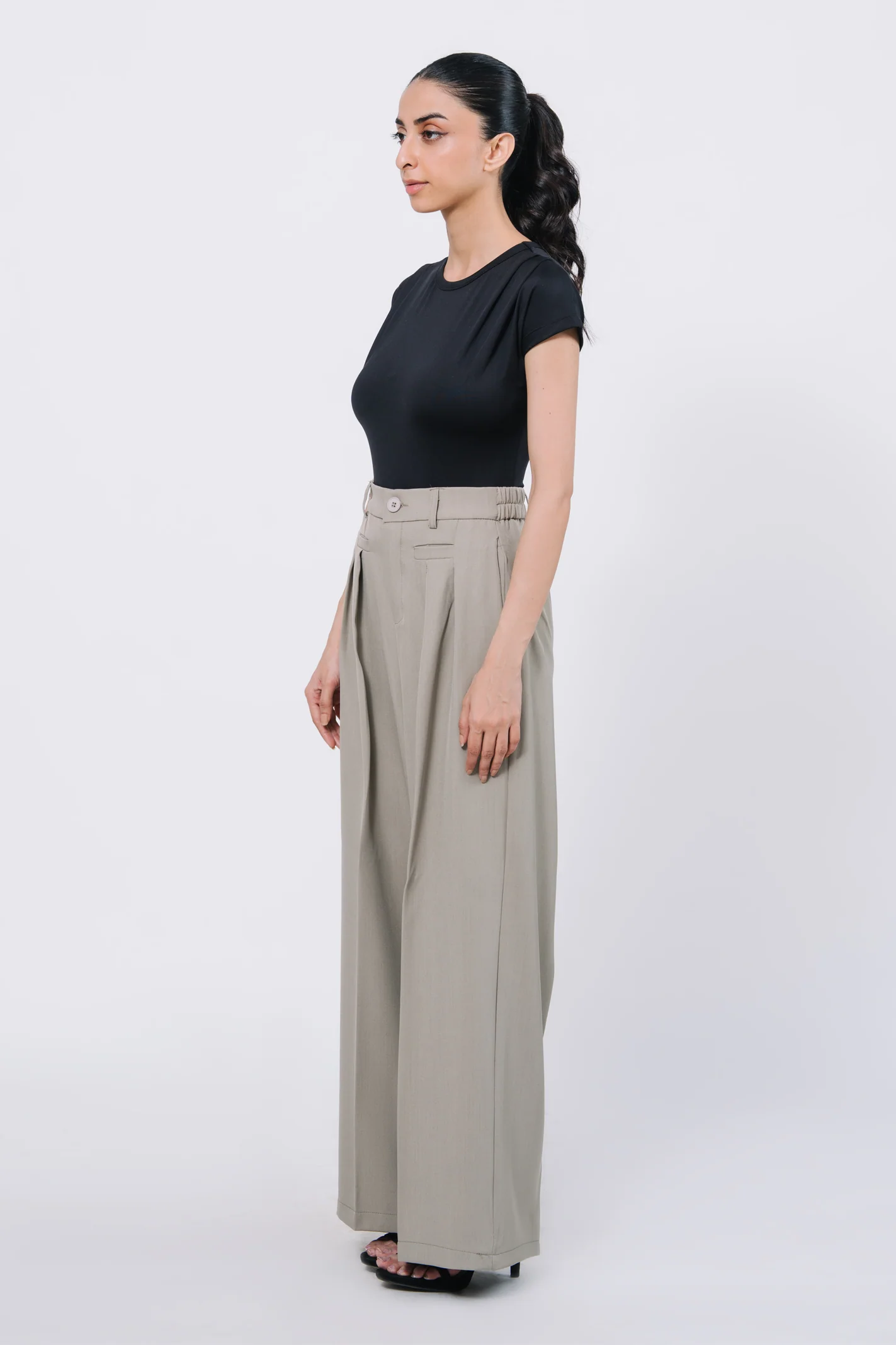 Pleated Bodysuit - Black - Image 3
