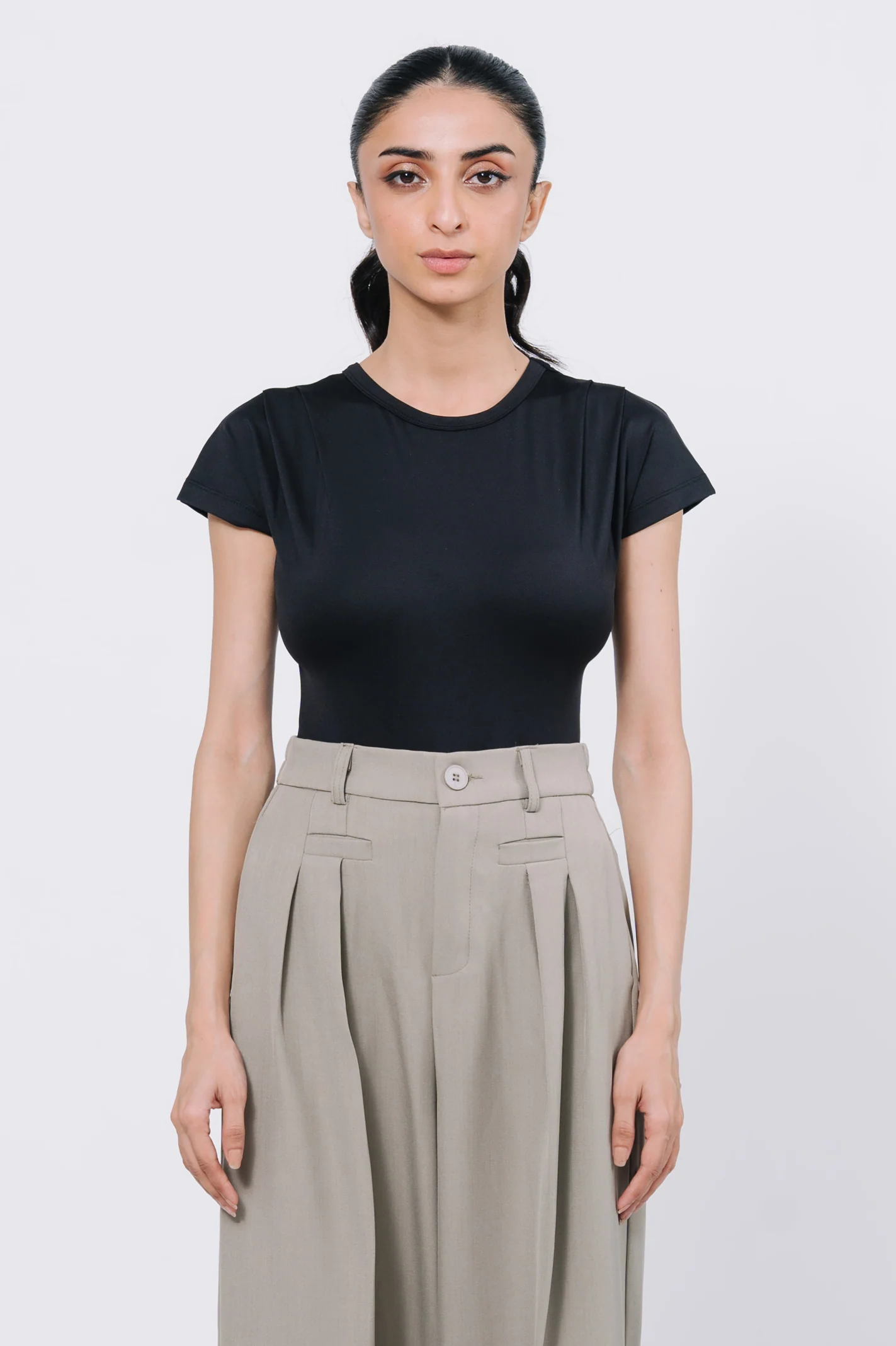 Pleated Bodysuit - Black - Image 5