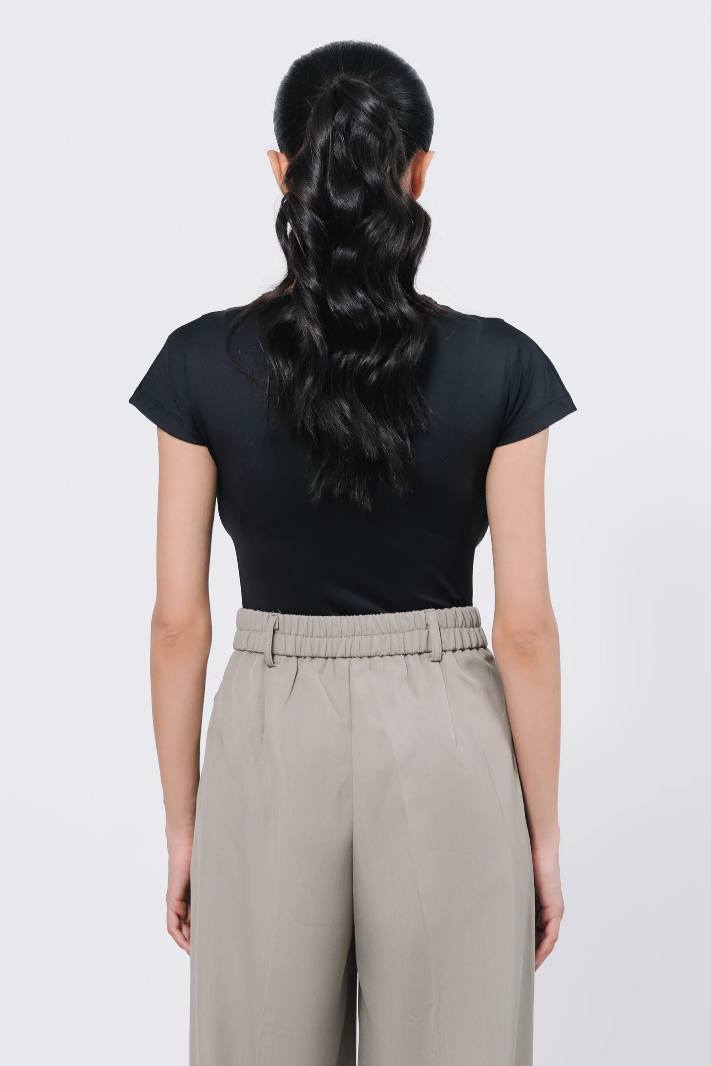 Pleated Bodysuit - Black - Image 7