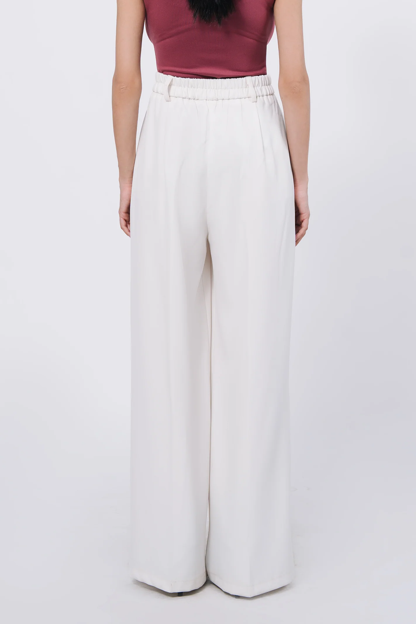 Pleated wide leg pants - White - Image 4
