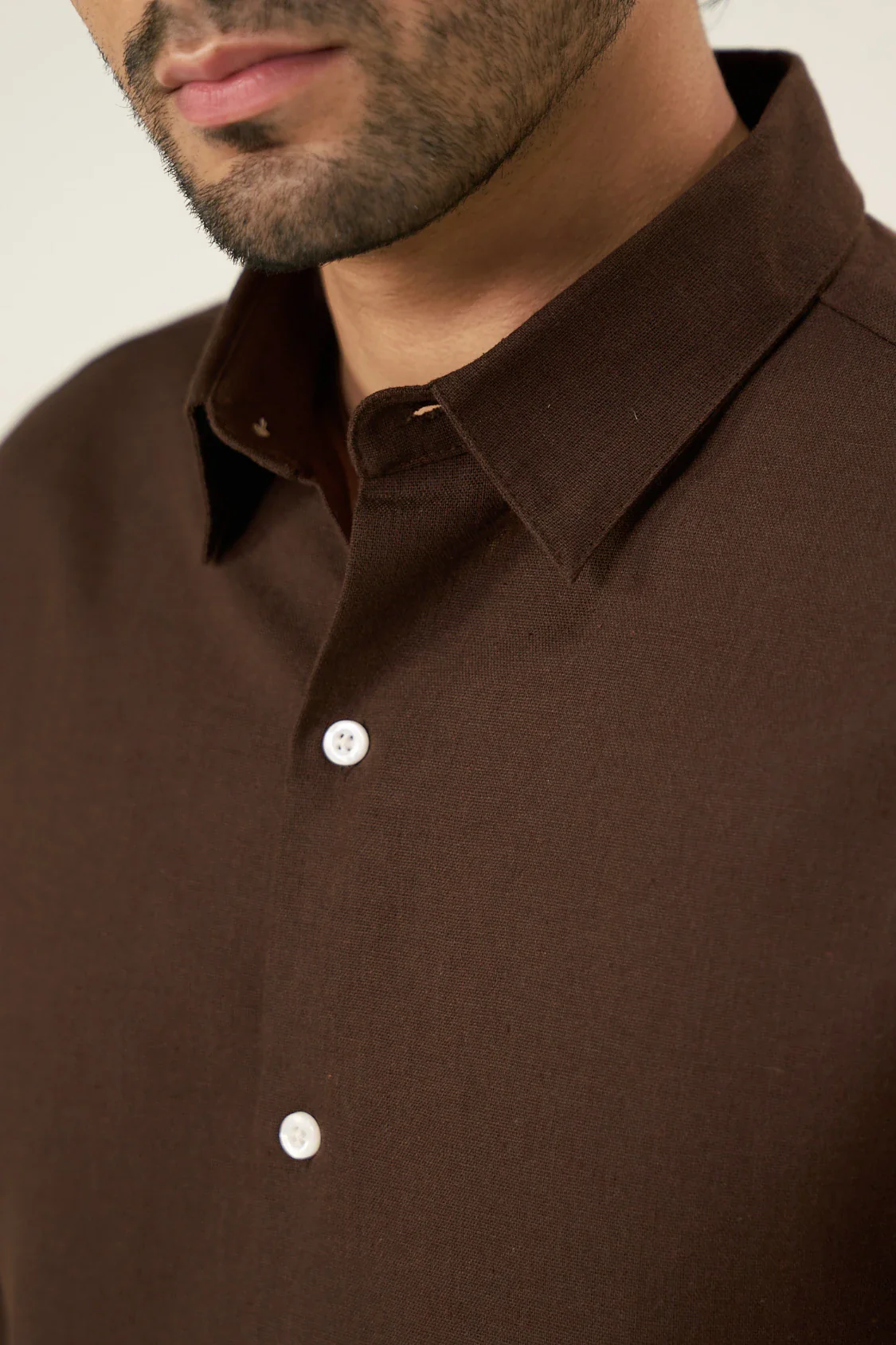 Relaxed Linen Shirt - Mocha Brown - Image 5