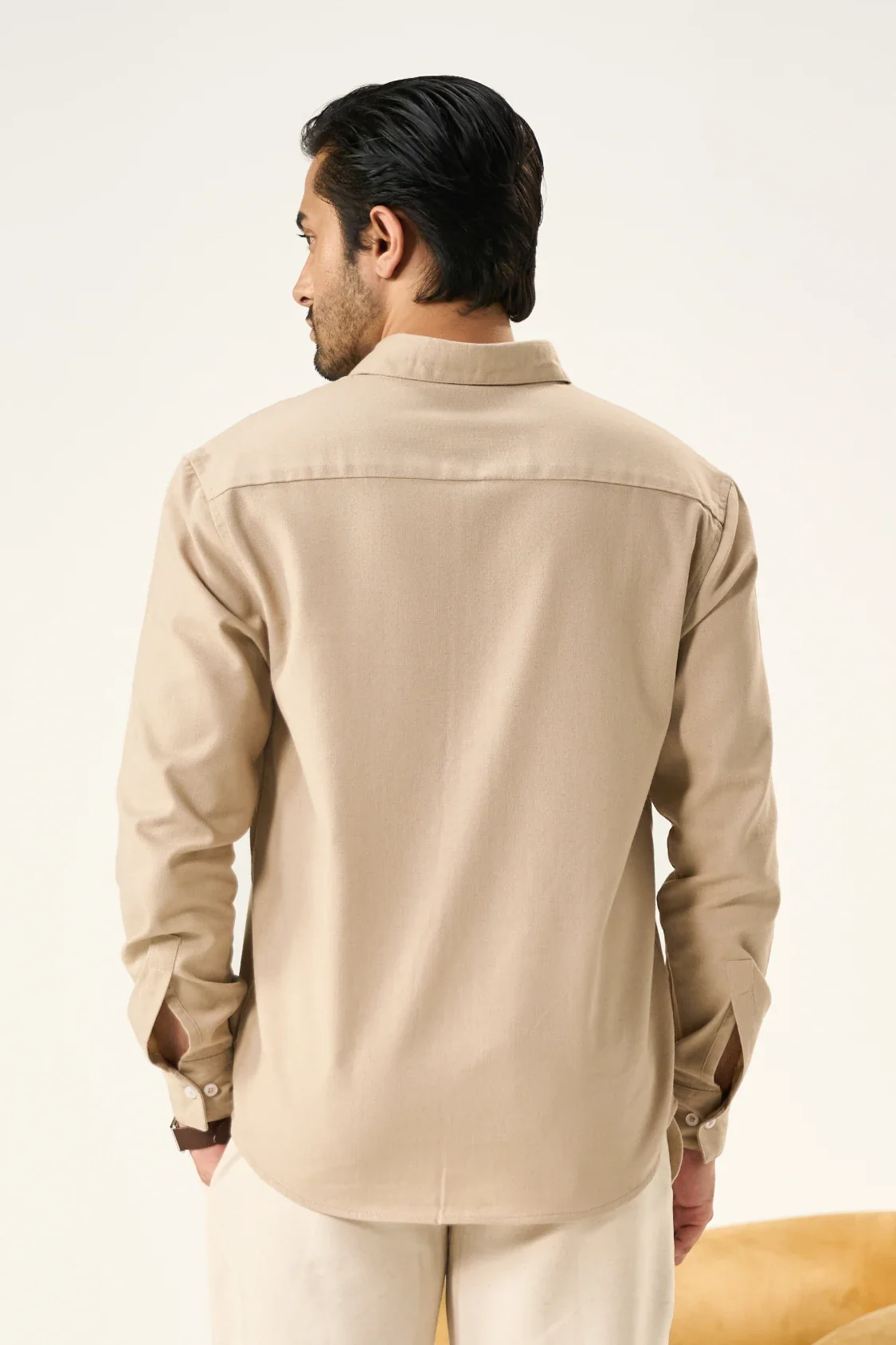 Relaxed Linen Shirt - Sandy Beige - Image 4
