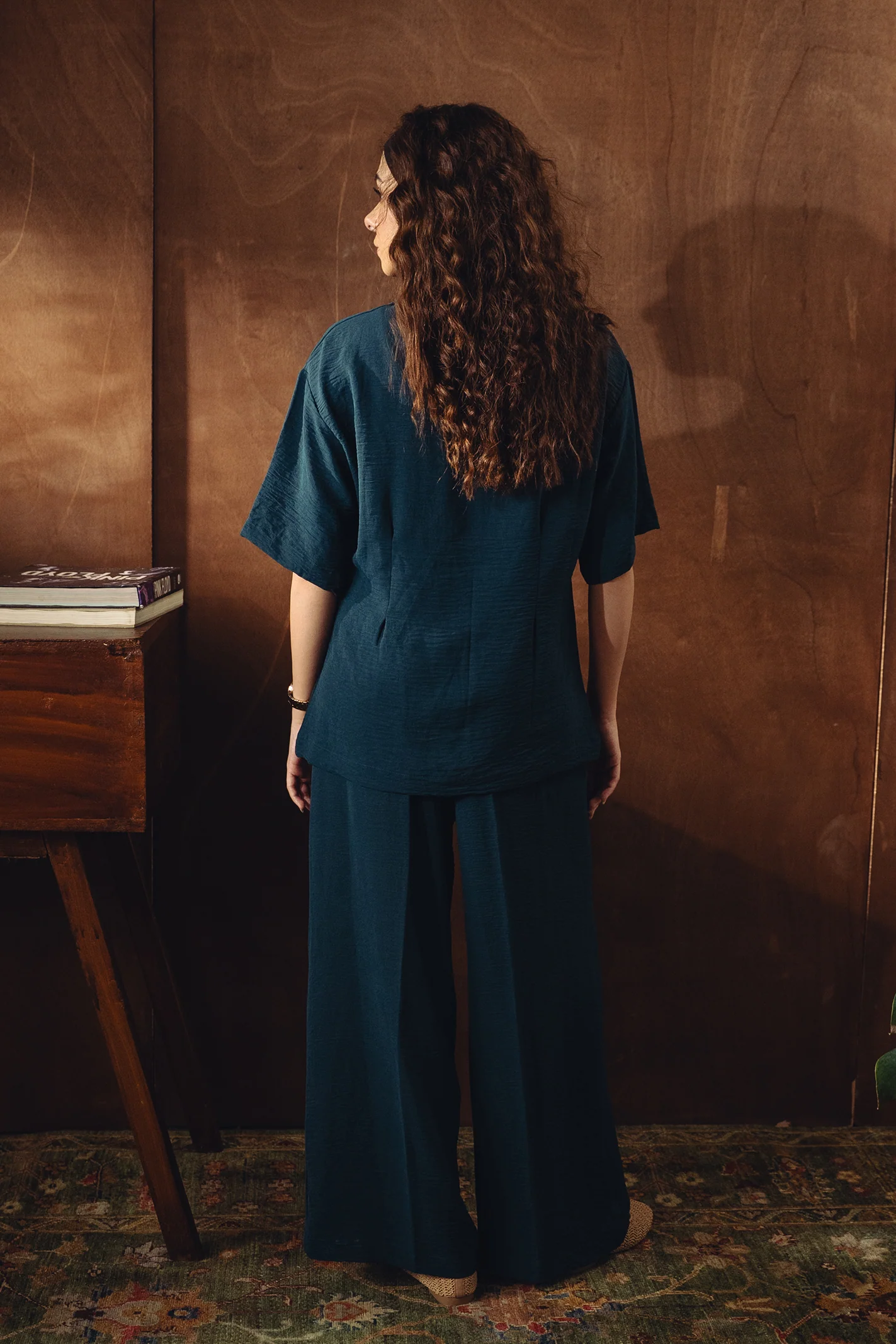 Shawl Collar Co-ord Set - Dark Teal - Image 3