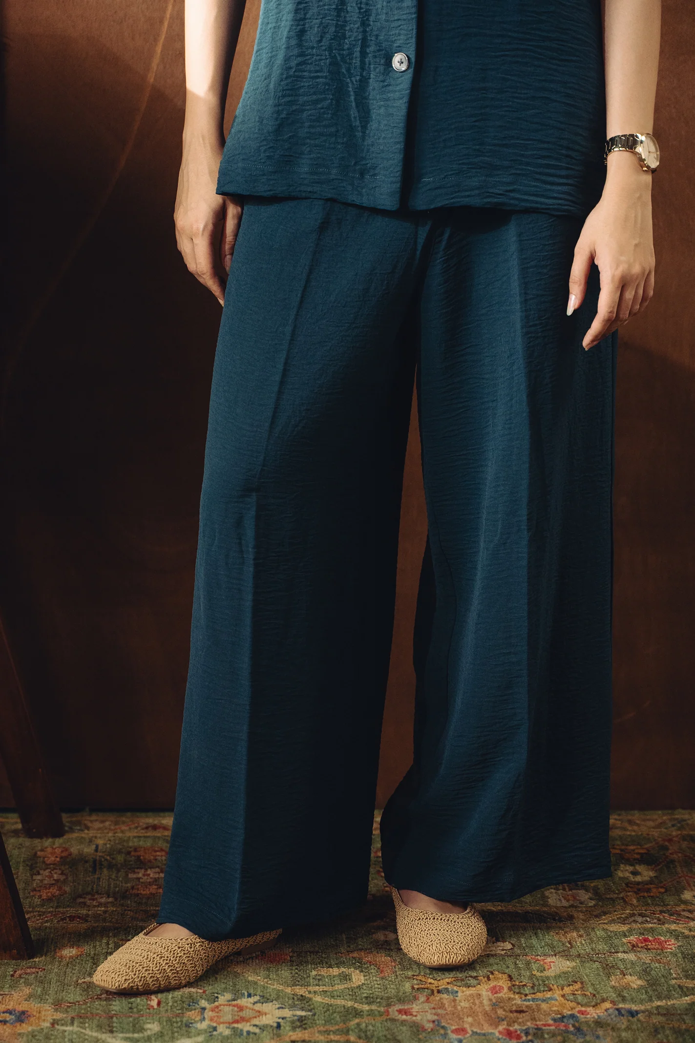 Shawl Collar Co-ord Set - Dark Teal - Image 4