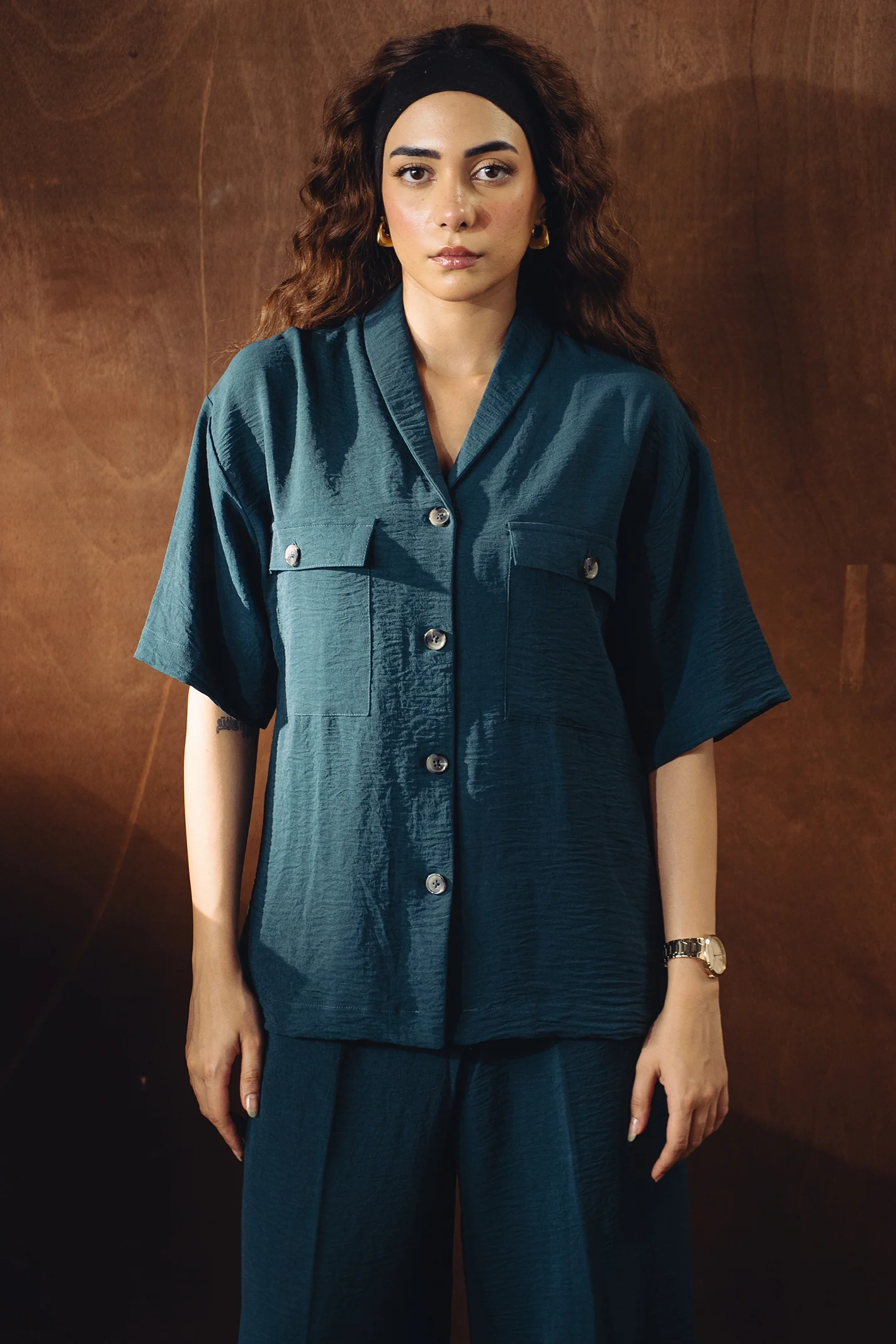 Shawl Collar Co-ord Set - Dark Teal - Image 5