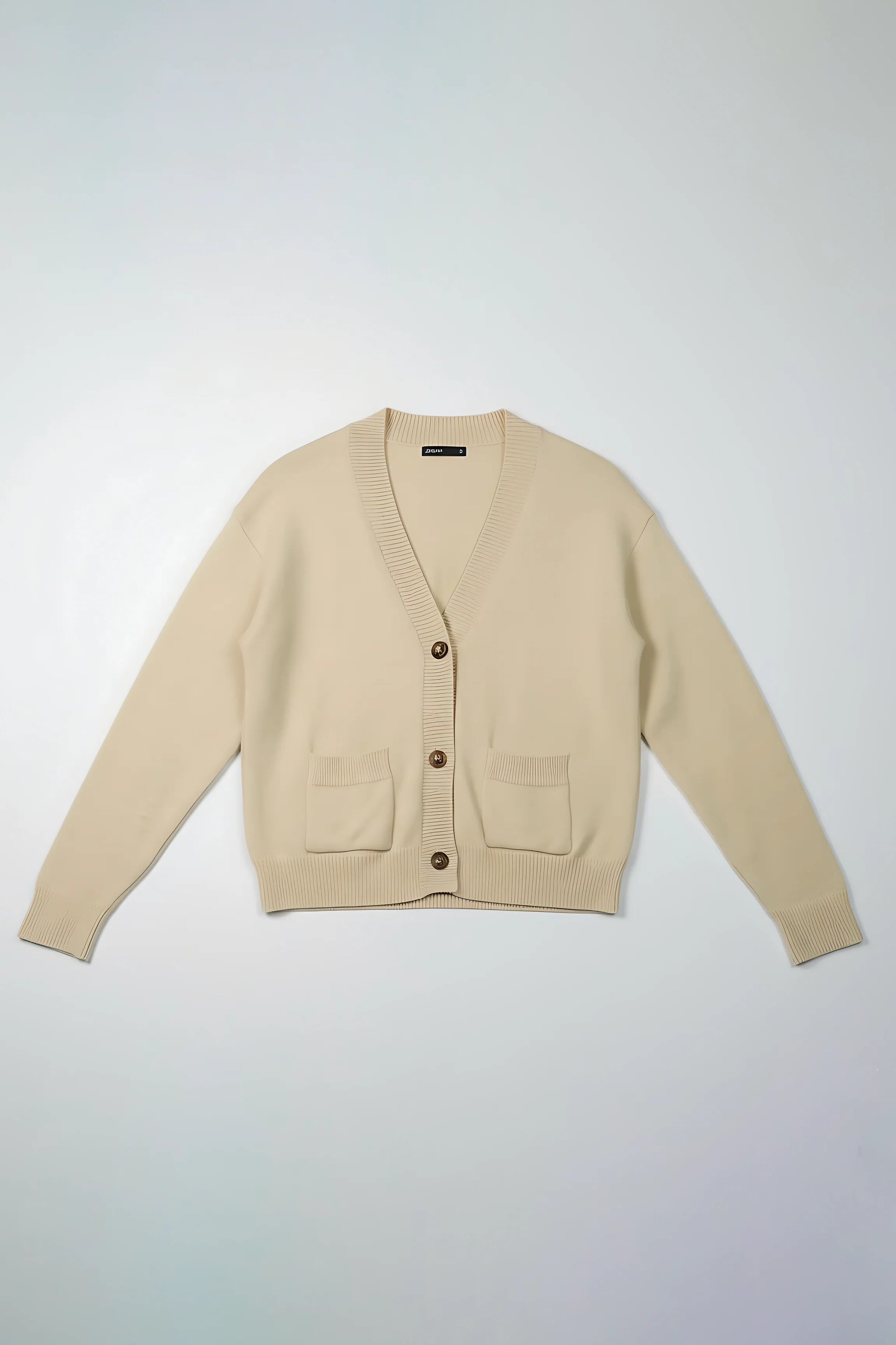 Snug-fit Wool Cardigan - Nude - Image 8
