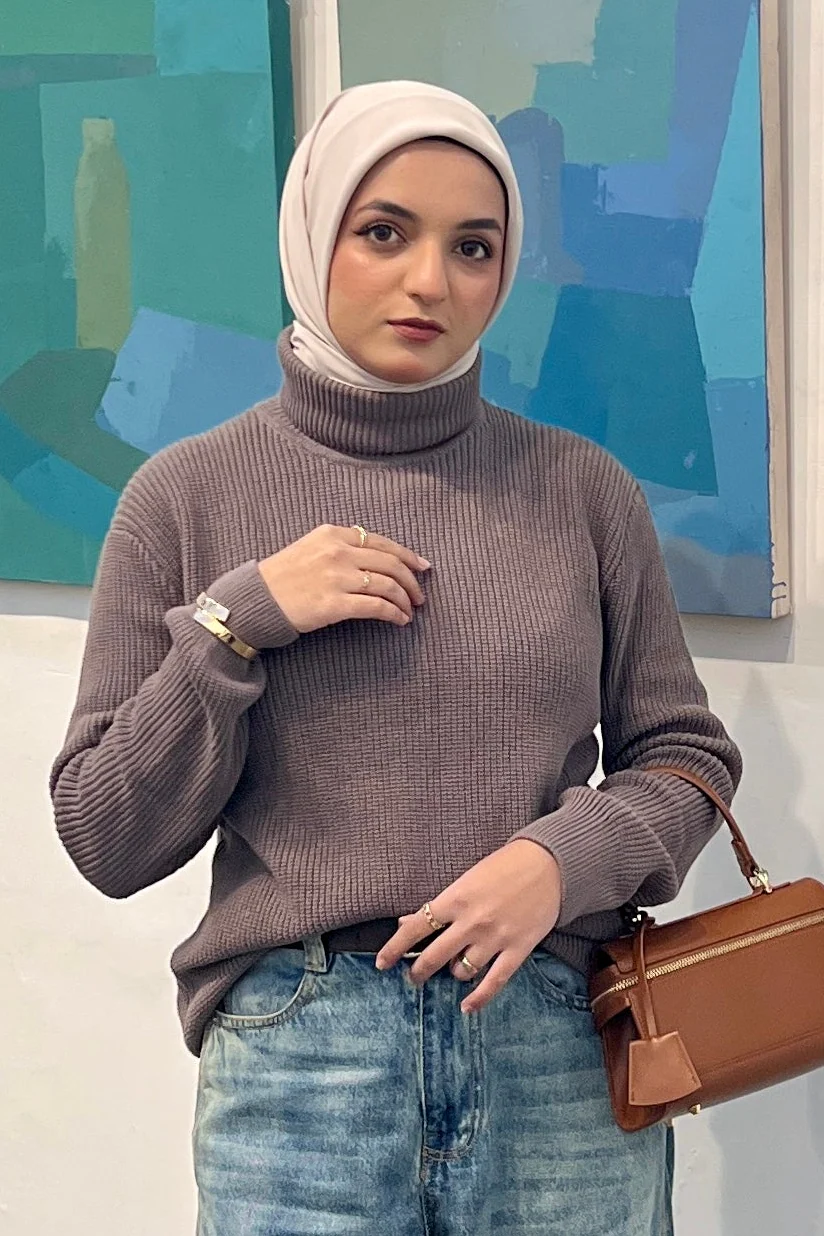 Warm Twilight Turtleneck Sweater - Dusty Taupe - Image 2