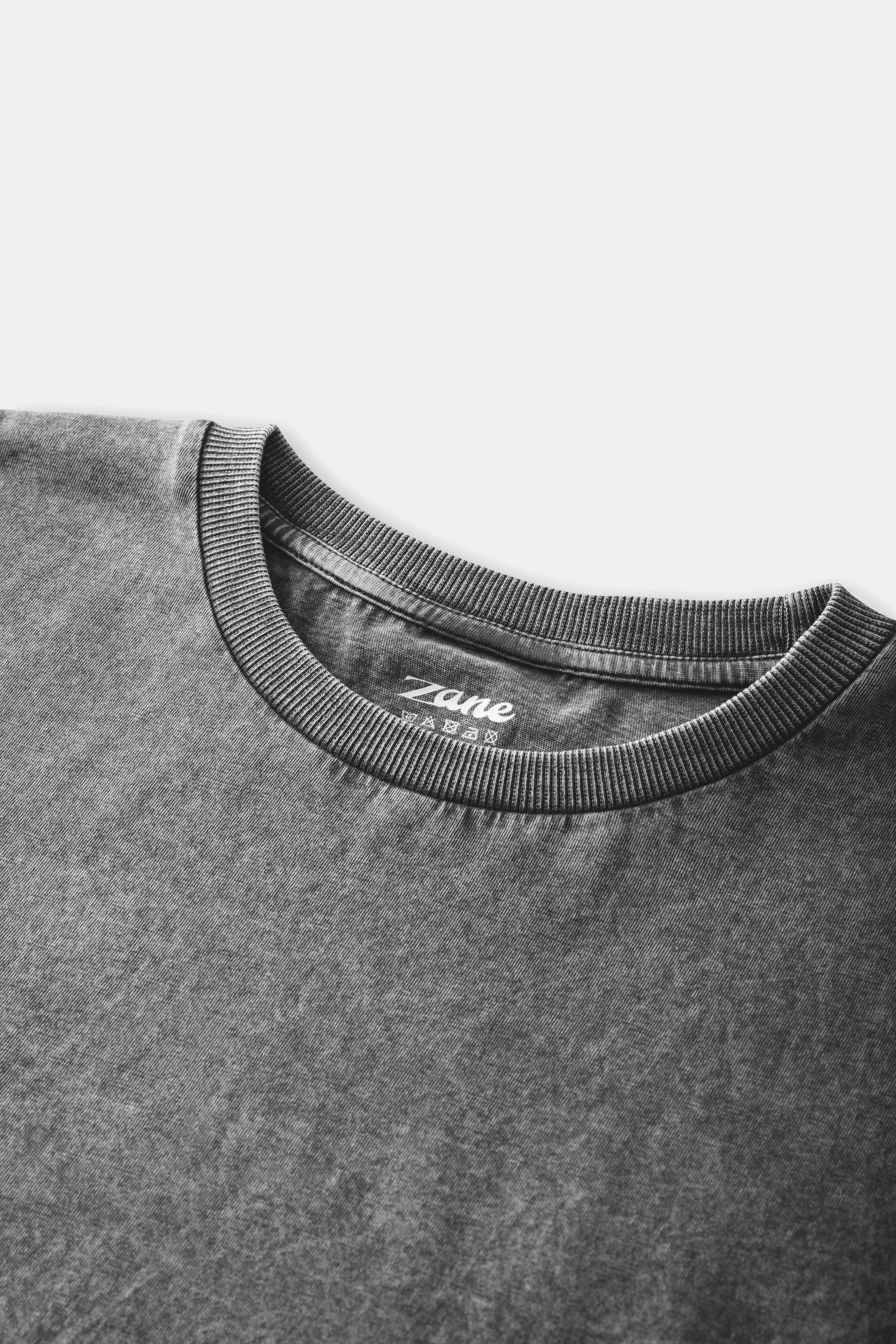 Washed Cropped Tee - Charcoal - Image 4