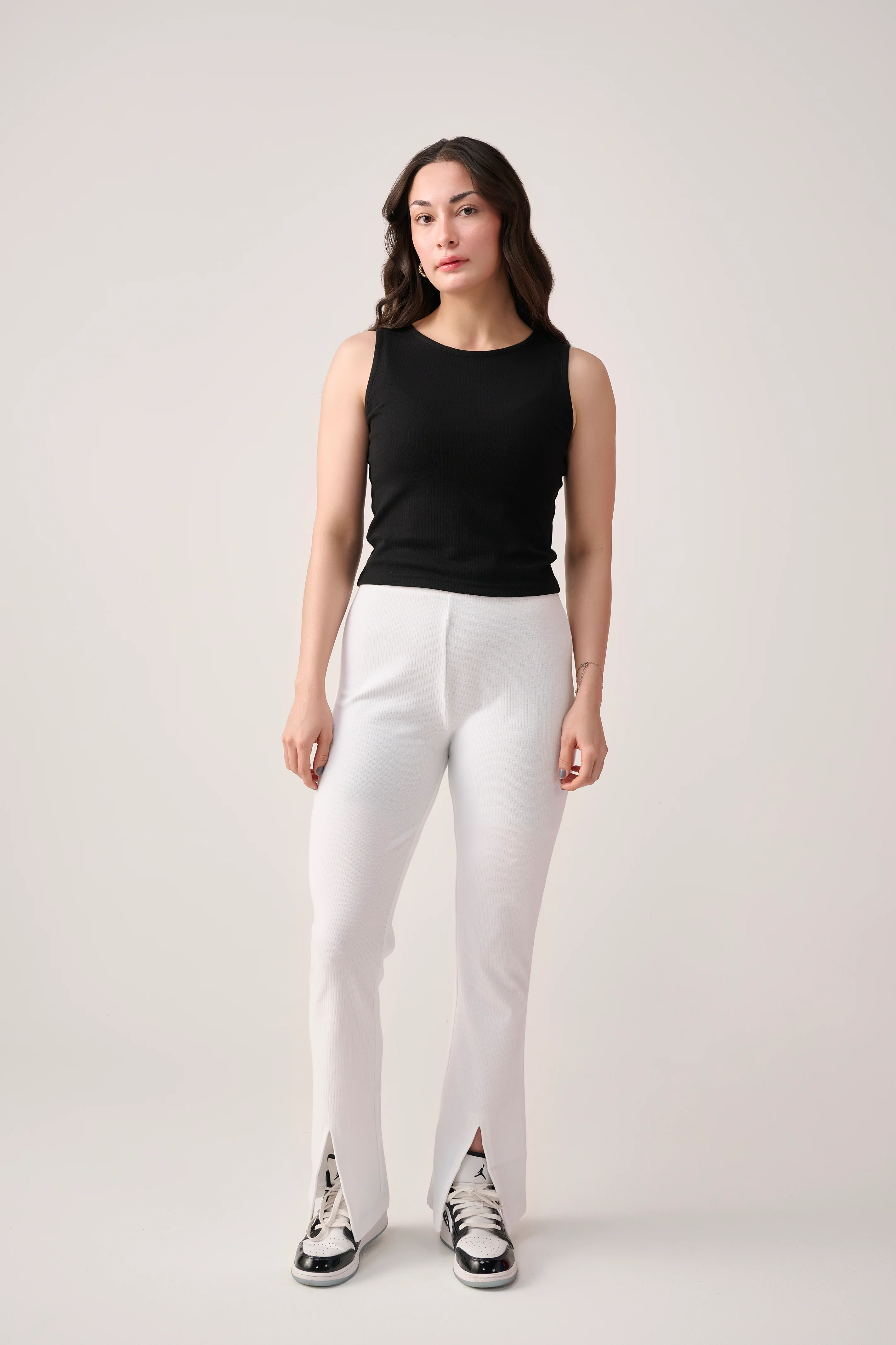 Slit Flared Pants - White - Image 5