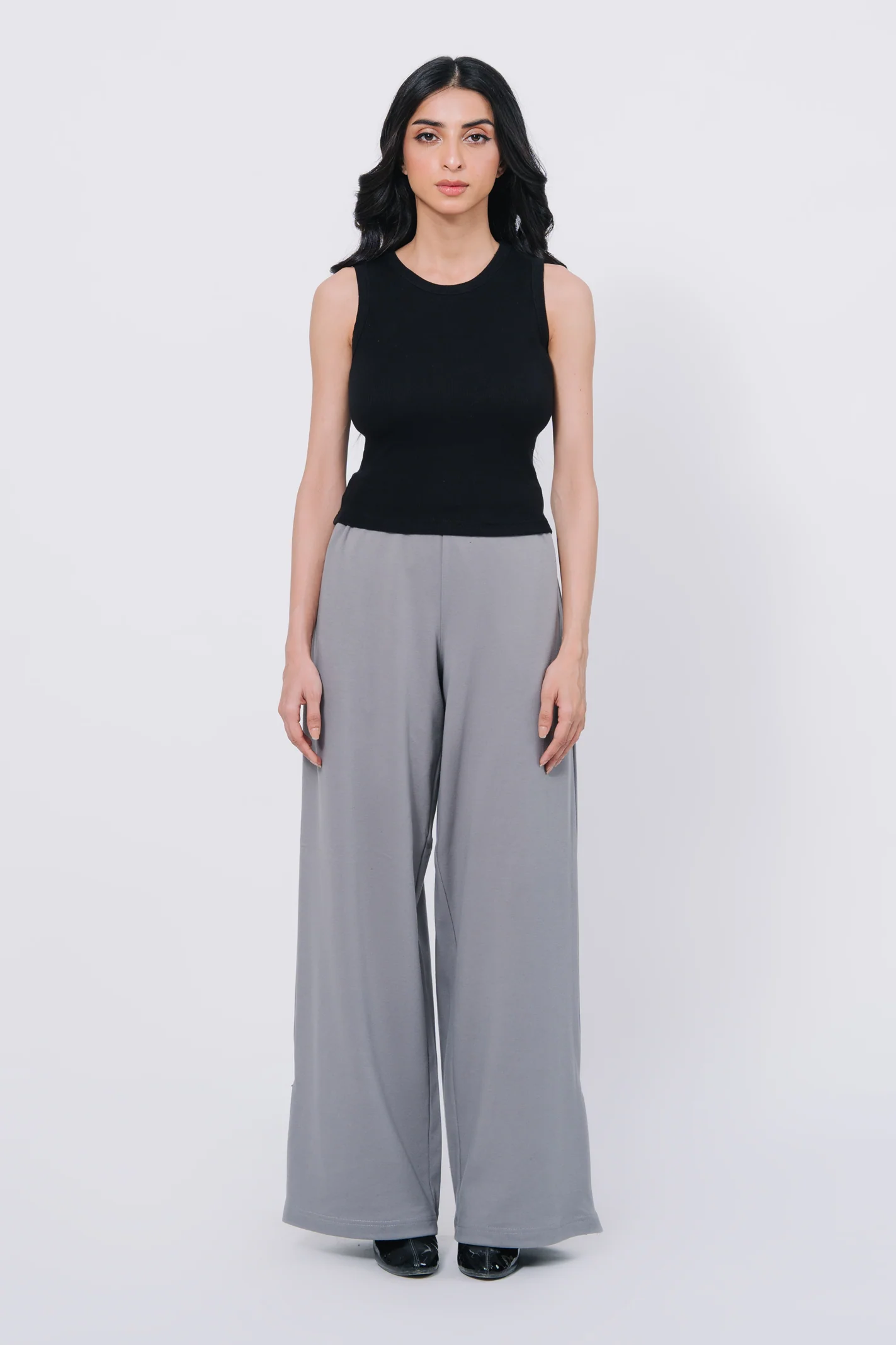 Wide Leg Trouser - Charcoal - Image 4